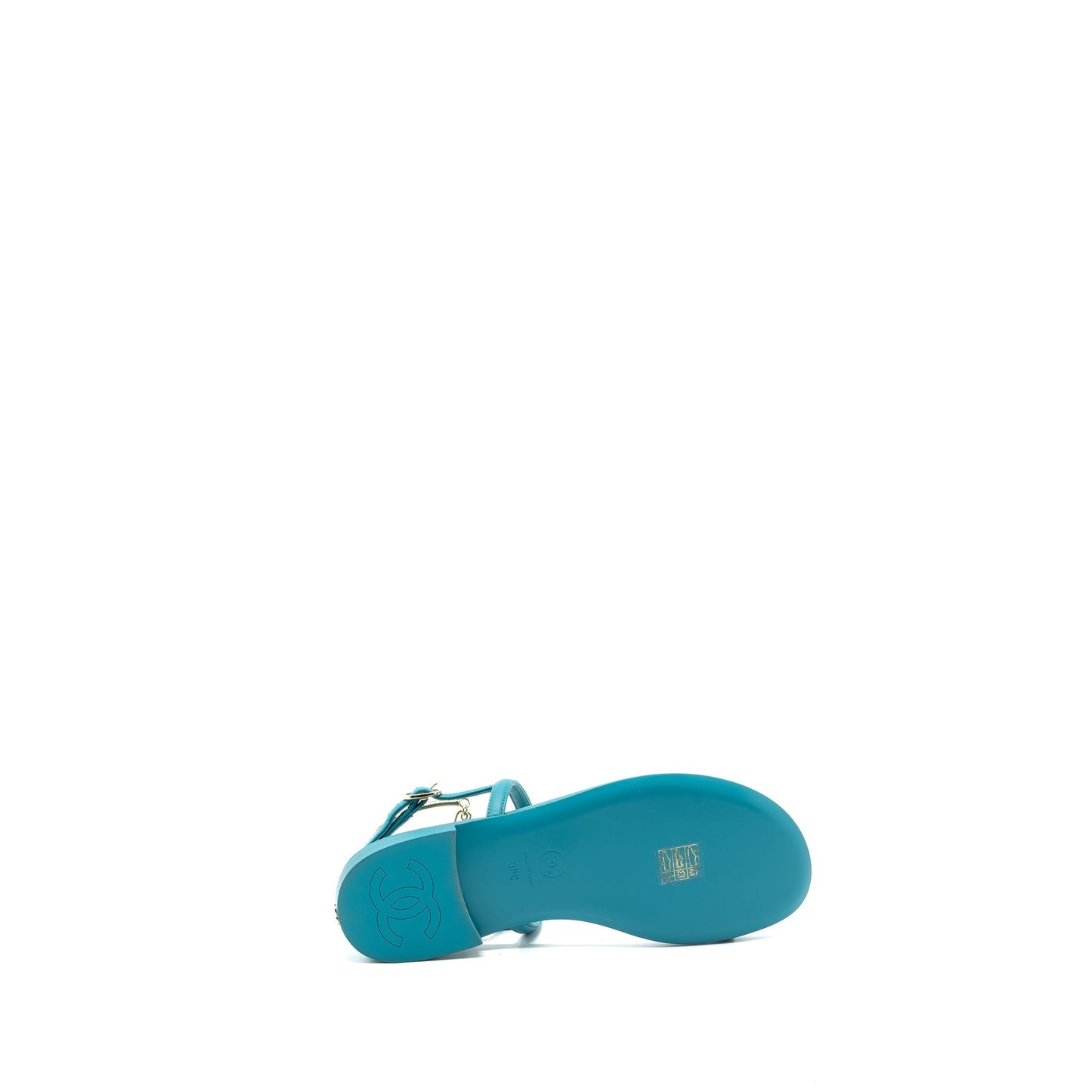 Chanel Size 38 Sandals Leather Green L