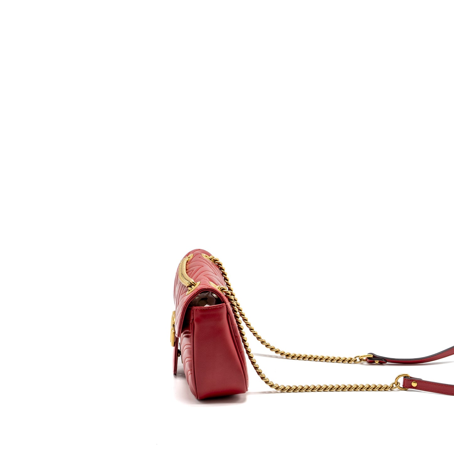 Gucci Small GG Marmont Bag Calfskin Red Brushed