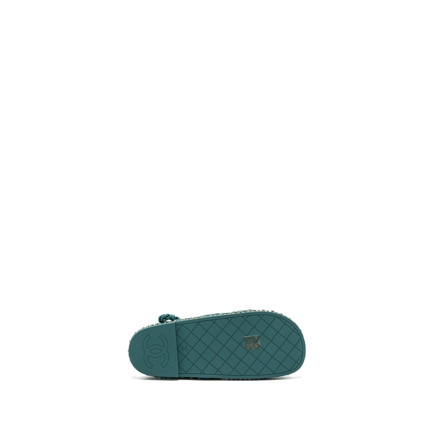 Chanel Size 38 21c Sandals Cord Green L