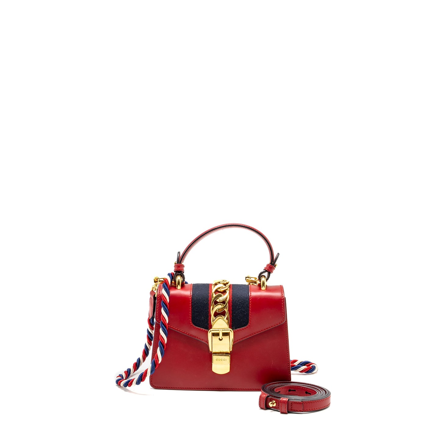 Gucci Top Handle Mini Sylvie calfskin red