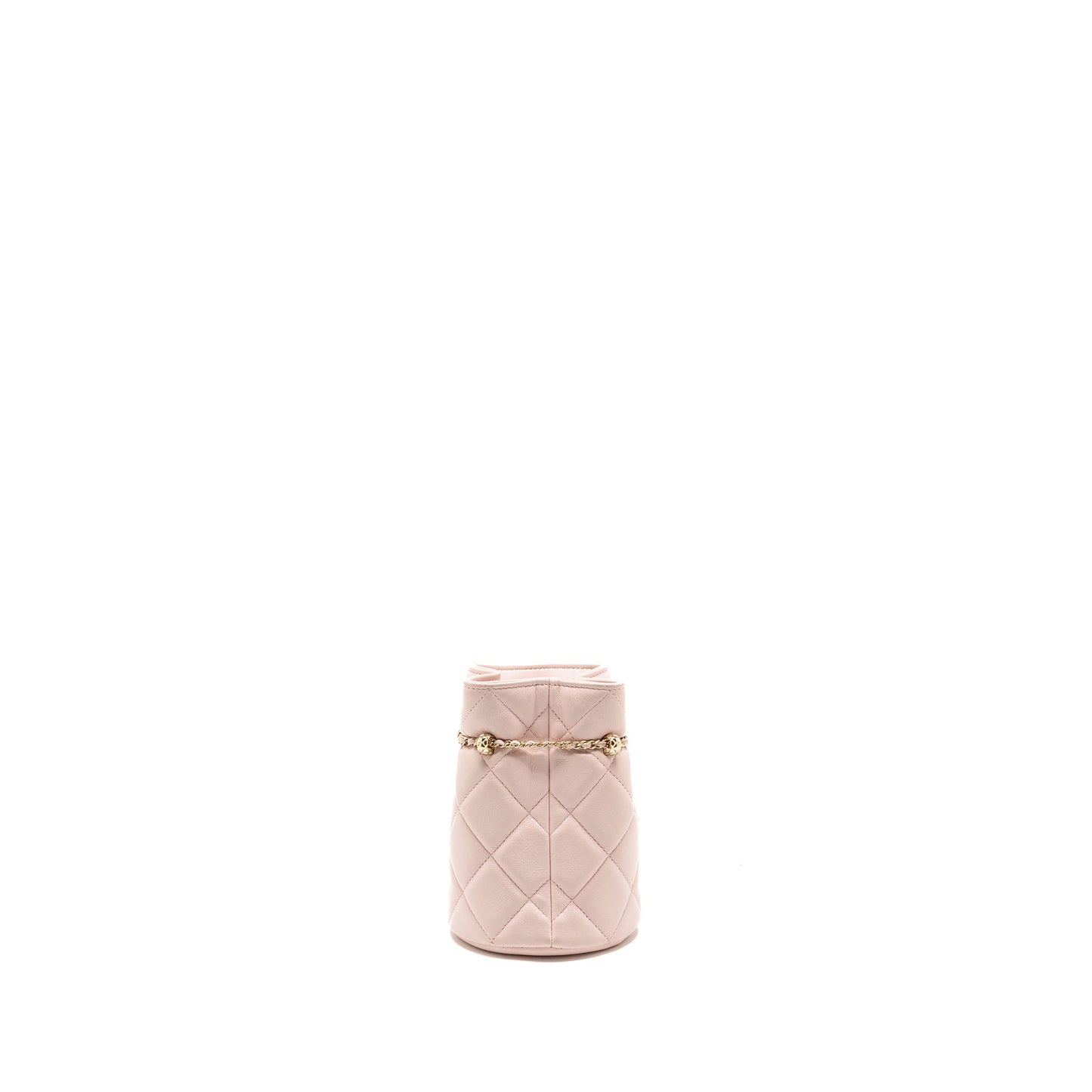 Chanel Mini Drawstring Bucket Bag Lambskin Pink L