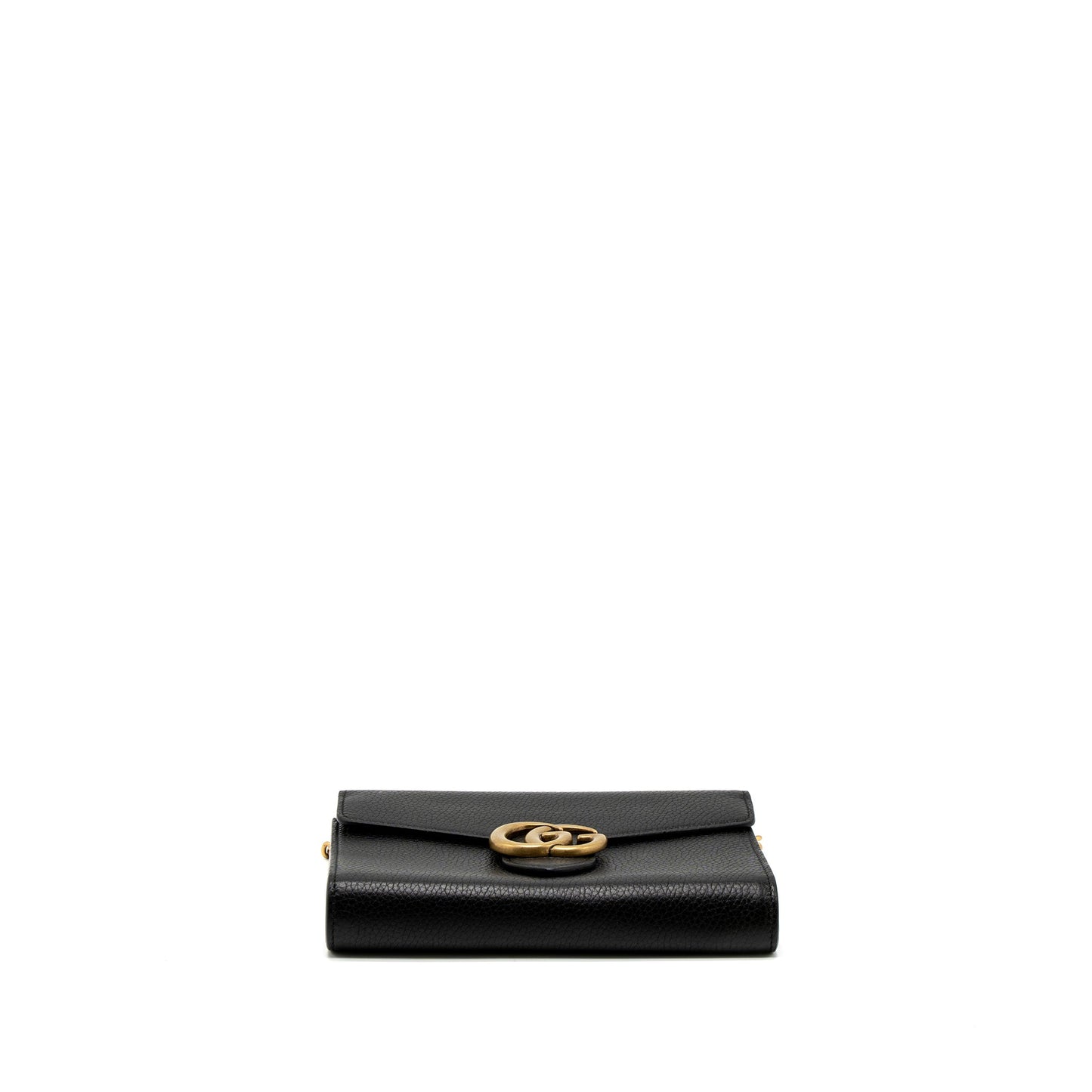Gucci Marmont Wallet On Chain Calfskin Black Brushed