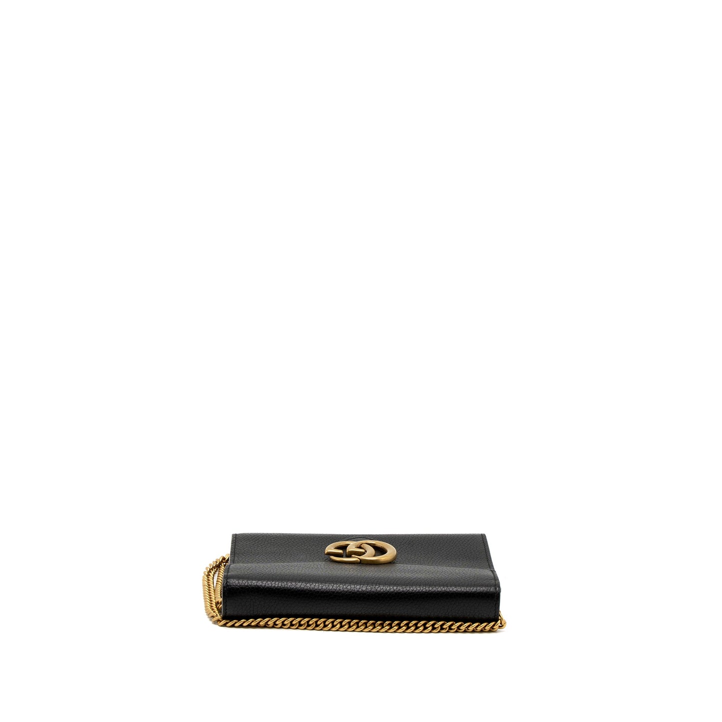 Gucci Marmont Wallet On Chain Calfskin Black Brushed