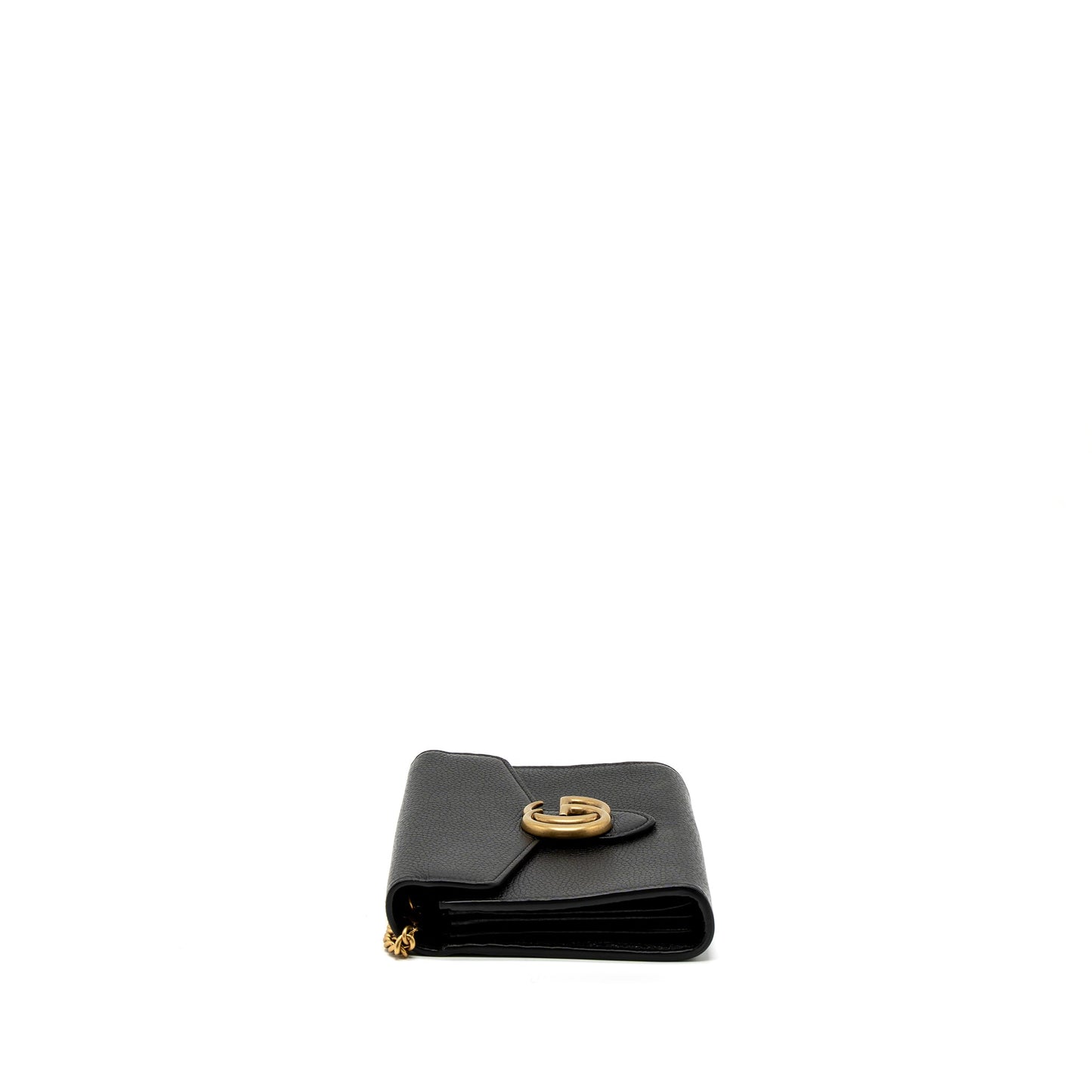 Gucci Marmont Wallet On Chain Calfskin Black Brushed