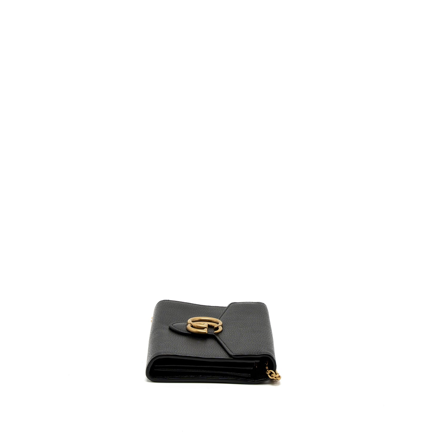 Gucci Marmont Wallet On Chain Calfskin Black Brushed