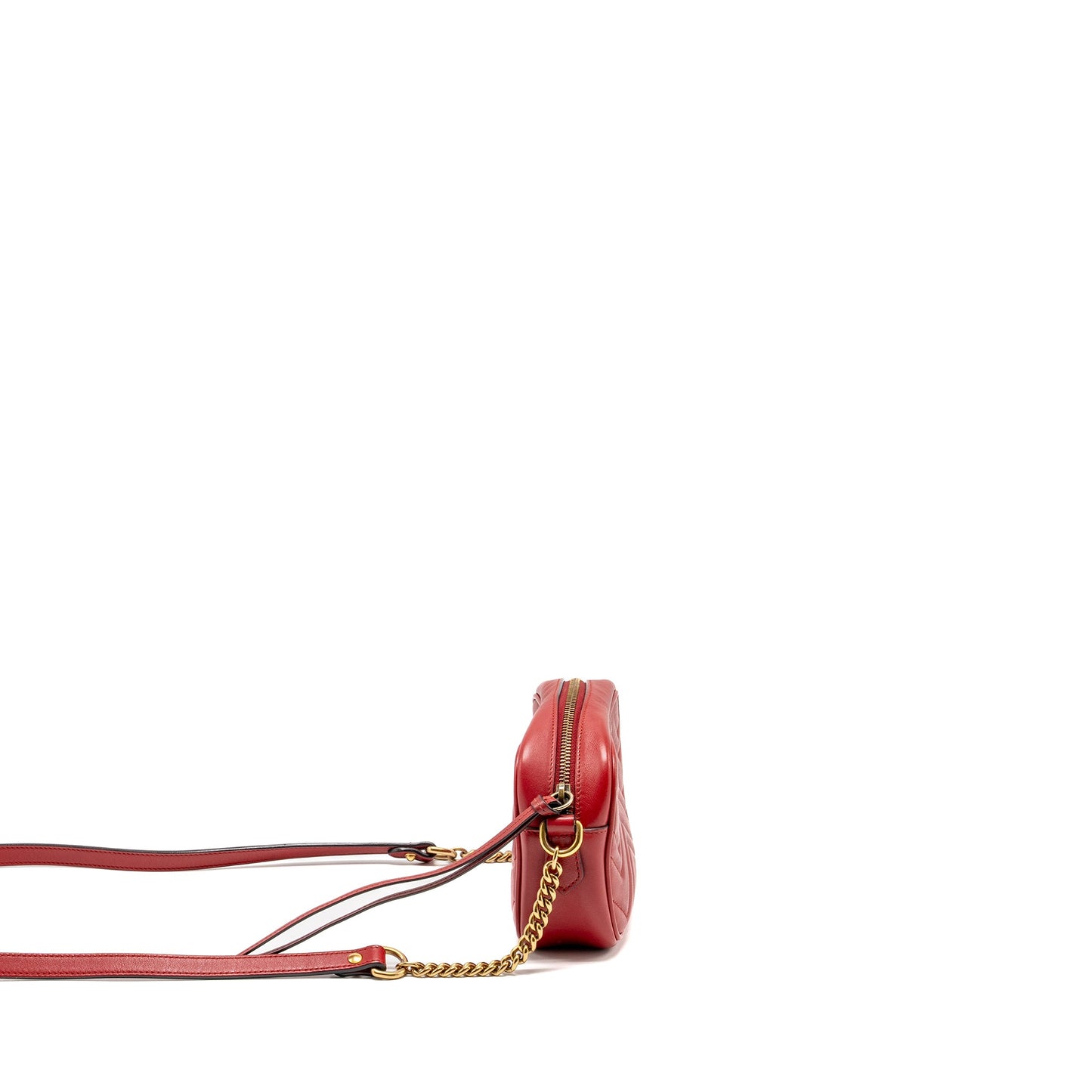 Gucci GG Marmont Matelasse Camera Bag Red Leather Red