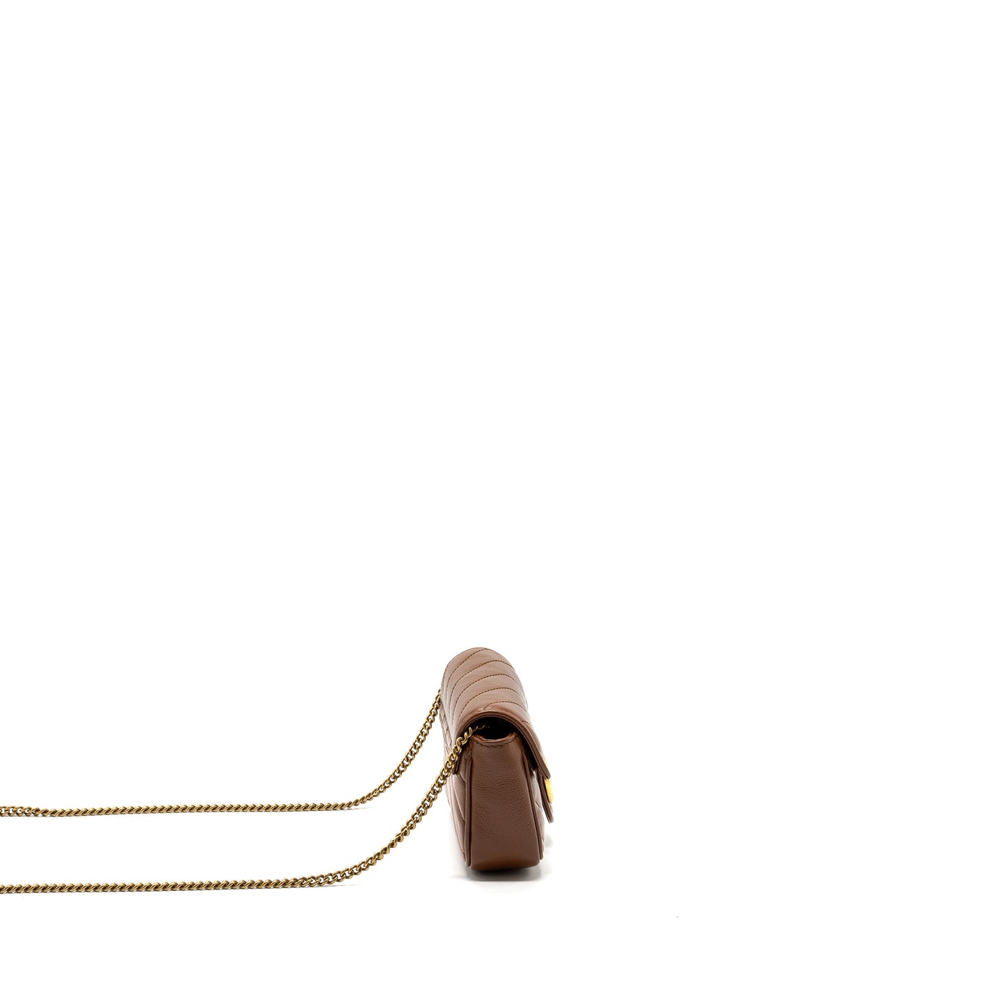 Gucci super mini GG marmont calfskin caramel