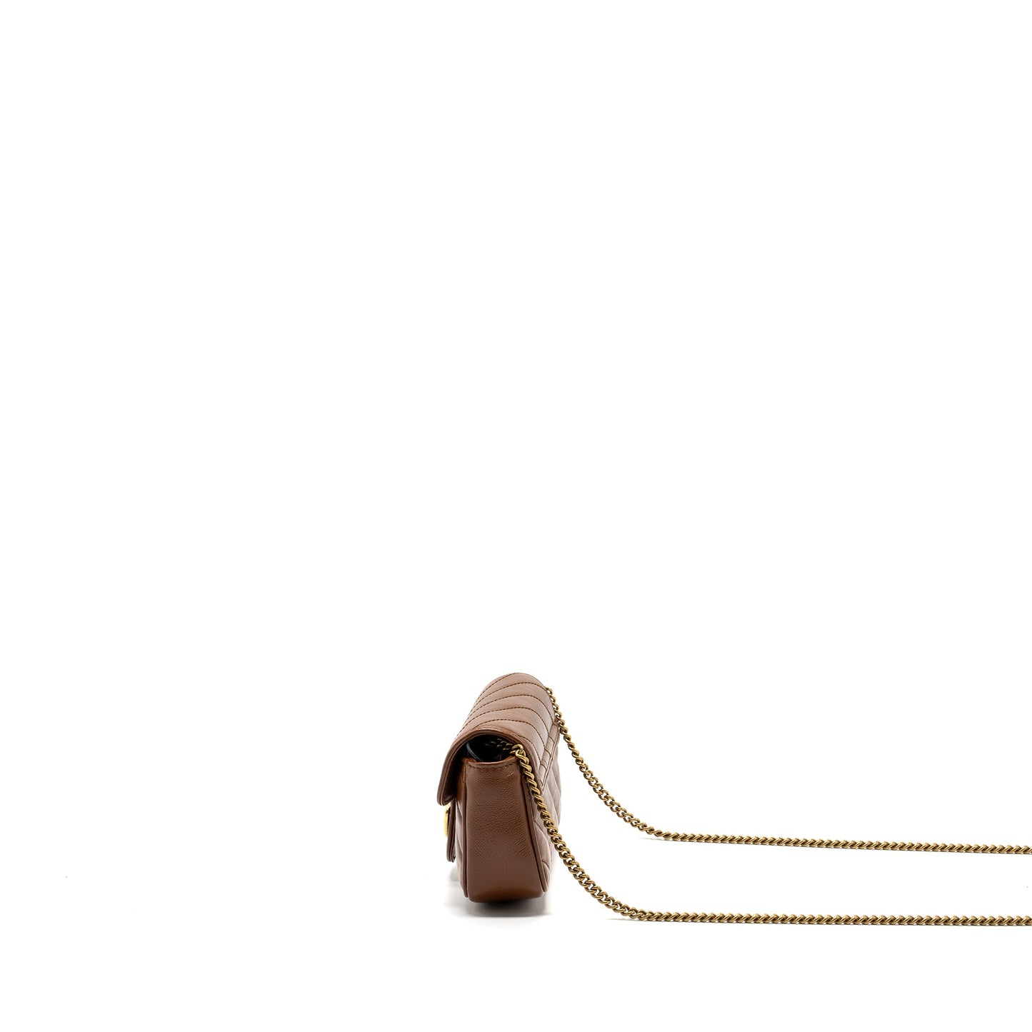 Gucci super mini GG marmont calfskin caramel