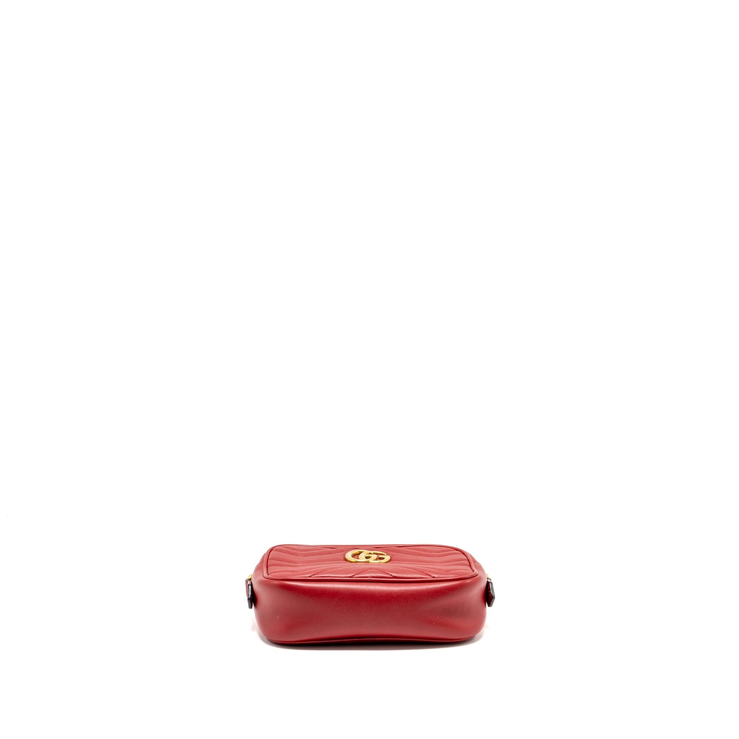 Gucci GG Marmont Matelasse Camera Bag Red Leather Red