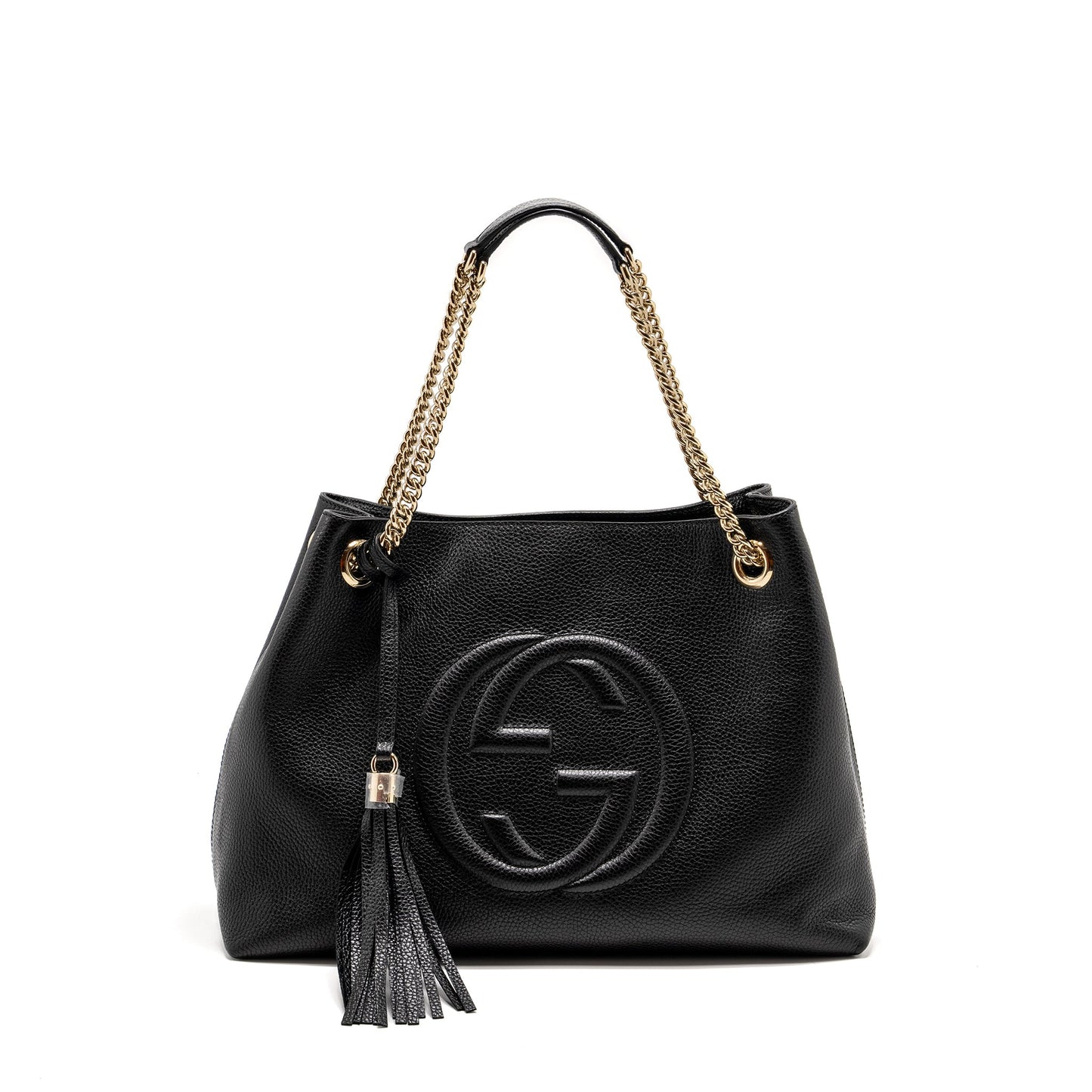Gucci Interlocking G Soho Tote Bag Calfskin Black