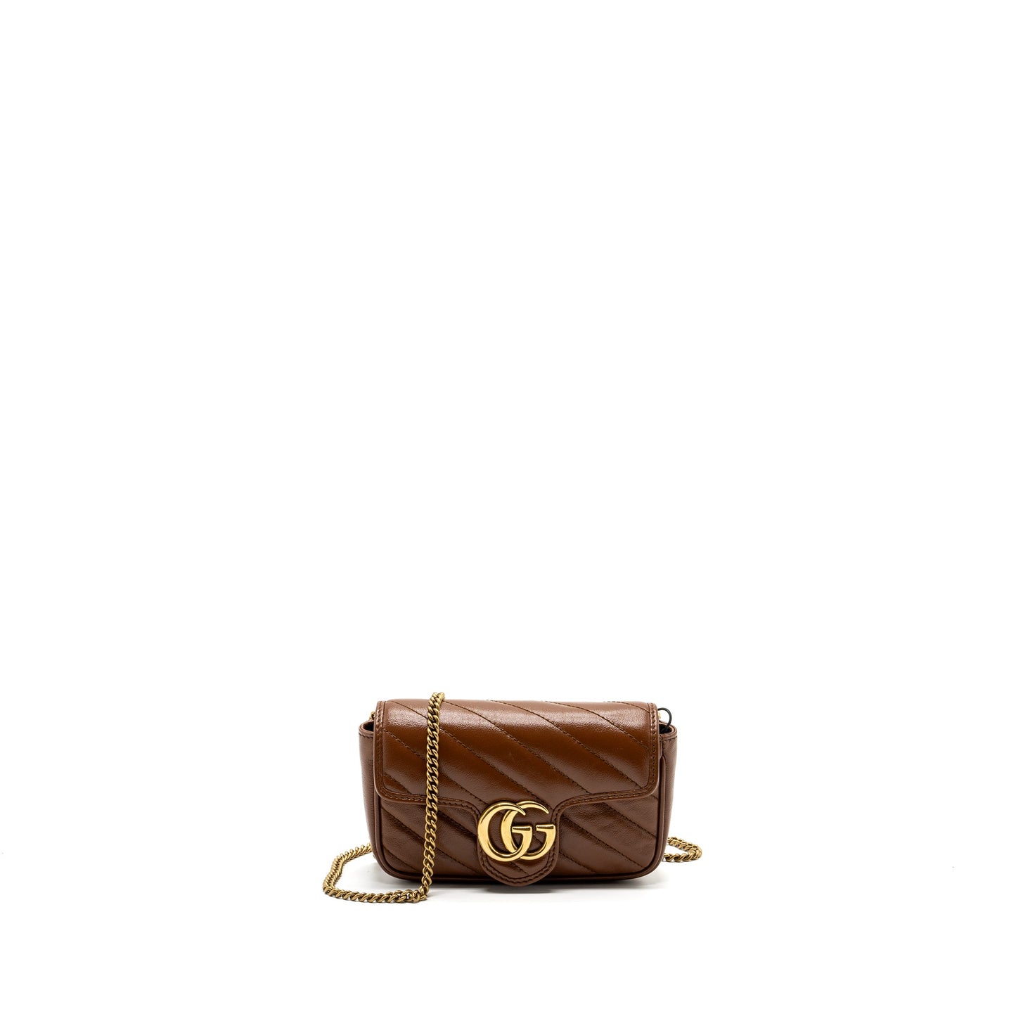 Gucci super mini GG marmont calfskin caramel