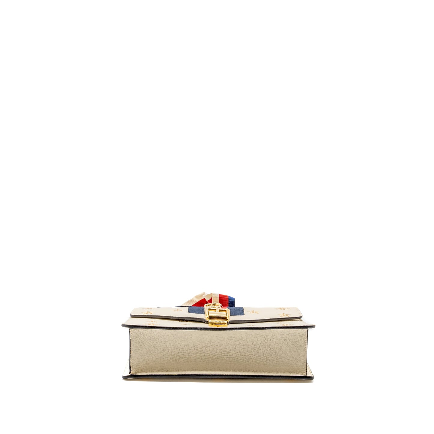 Gucci Small Sylvia Bag Bee and Star Printed Calfskin White