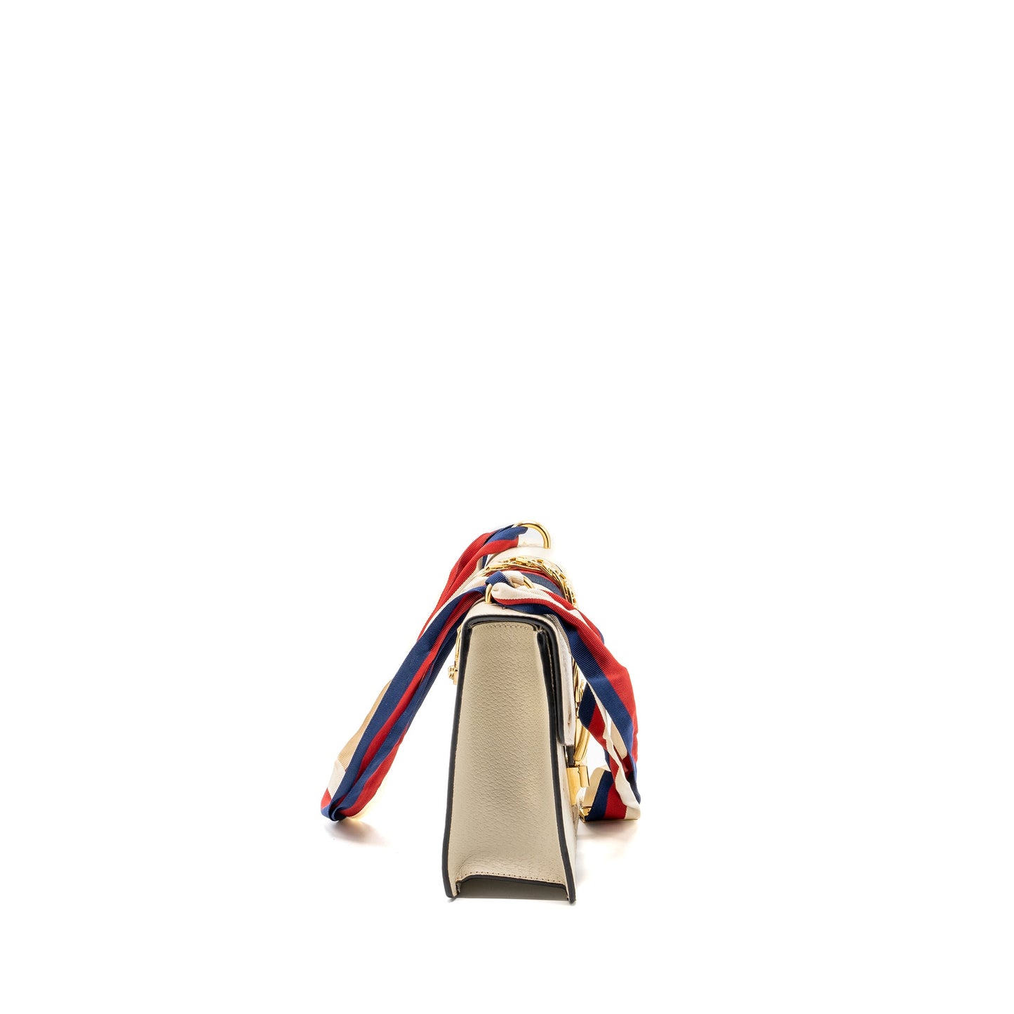 Gucci Small Sylvia Bag Bee and Star Printed Calfskin White