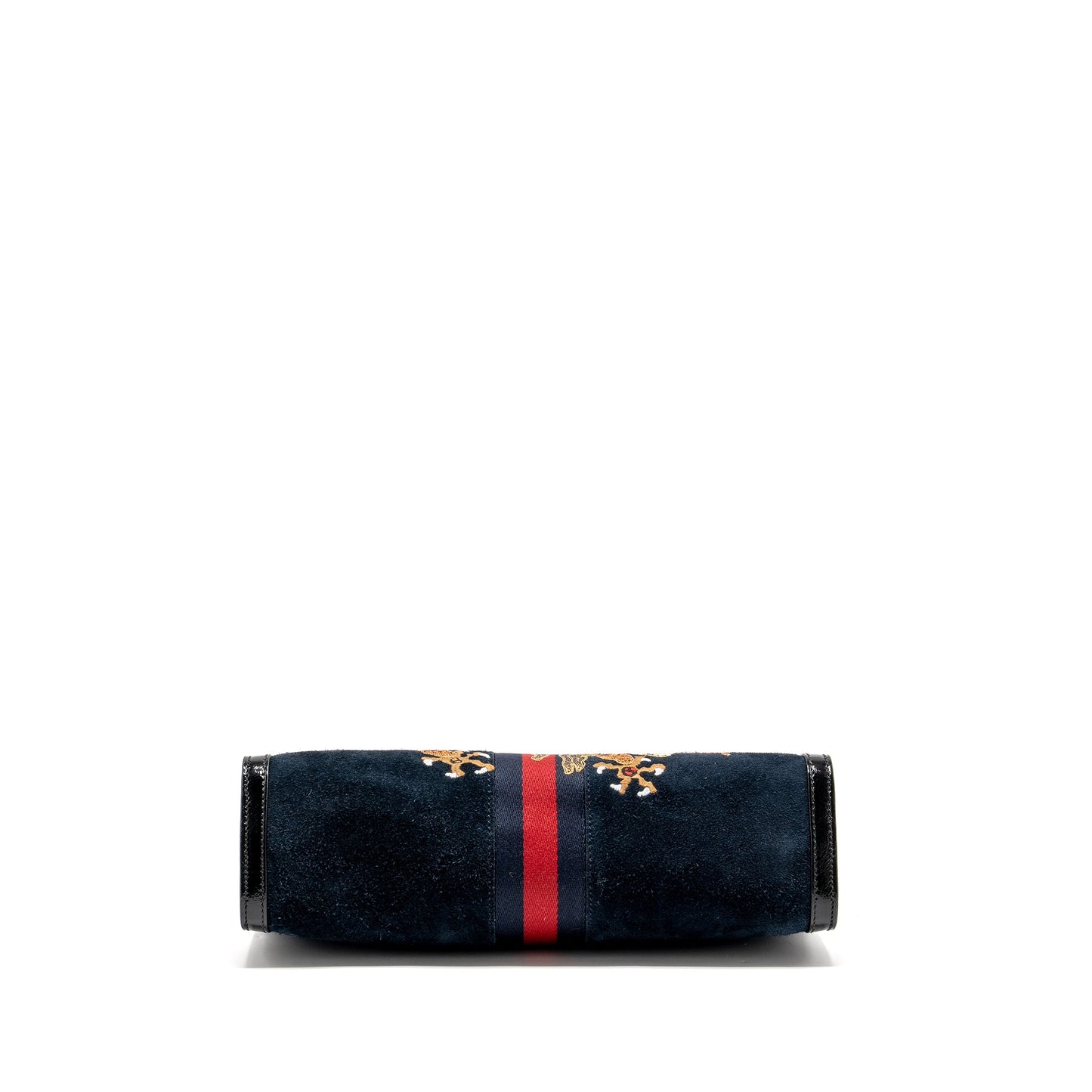 Gucci Ophidia Chain Bag Dragon Embroidered Suede Blue/Black/Multicolour
