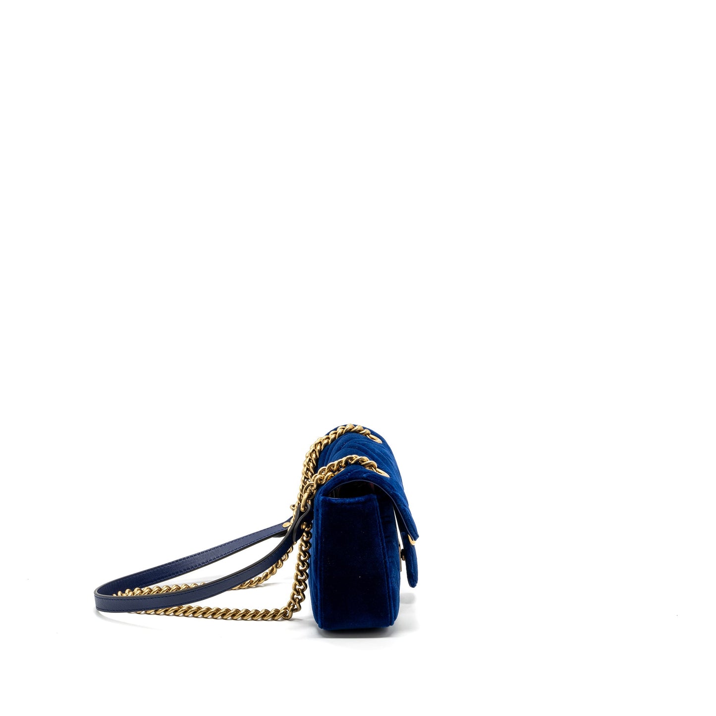 Gucci mini GG marmont bag velvet blue
