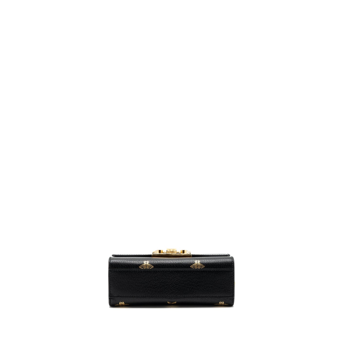 Gucci padlock chain bag bee print calfskin black