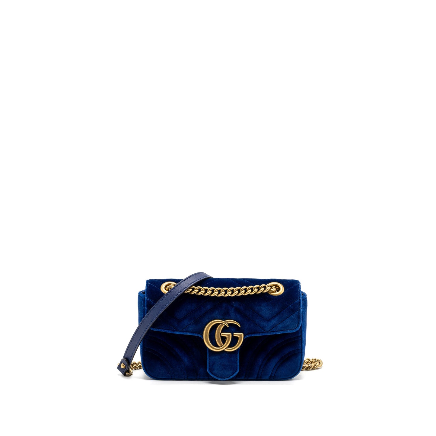 Gucci small GG Marmont bag Velvet blue