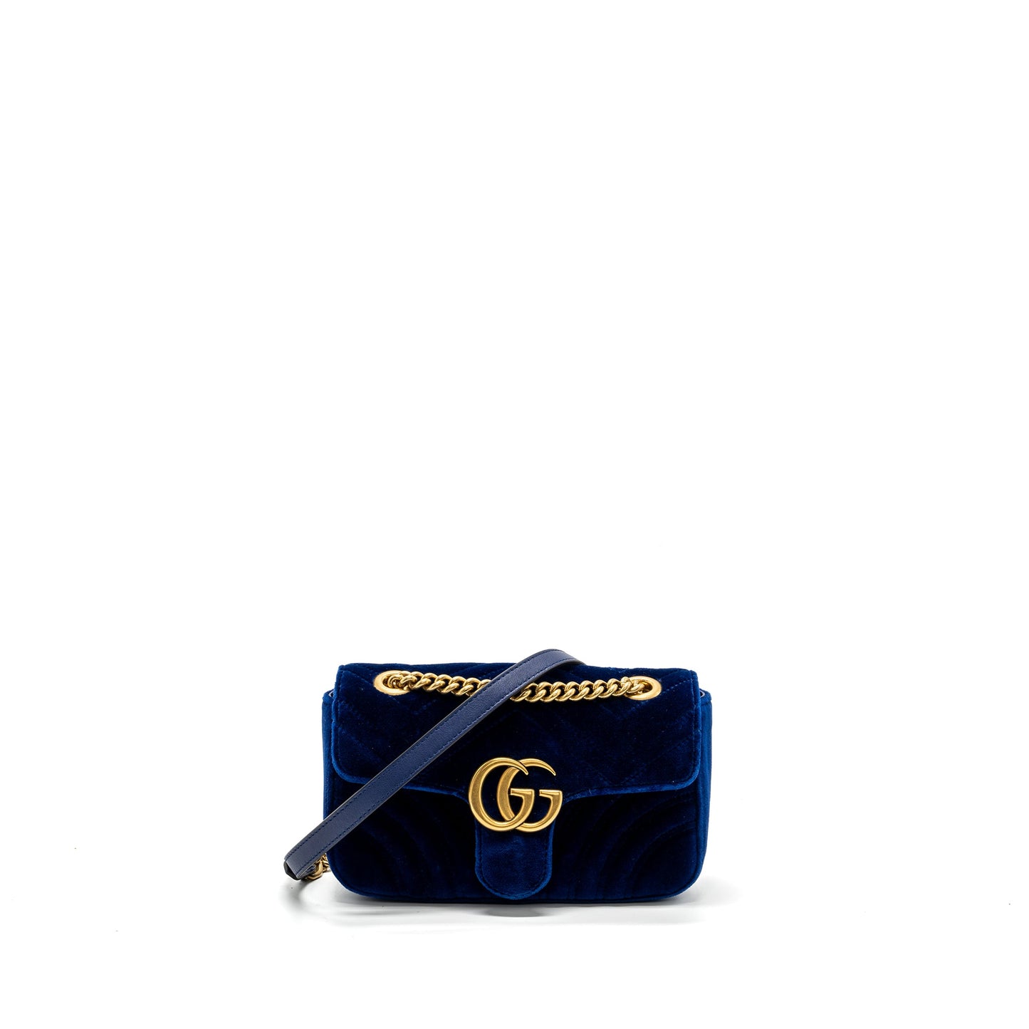 Gucci mini GG marmont bag velvet blue