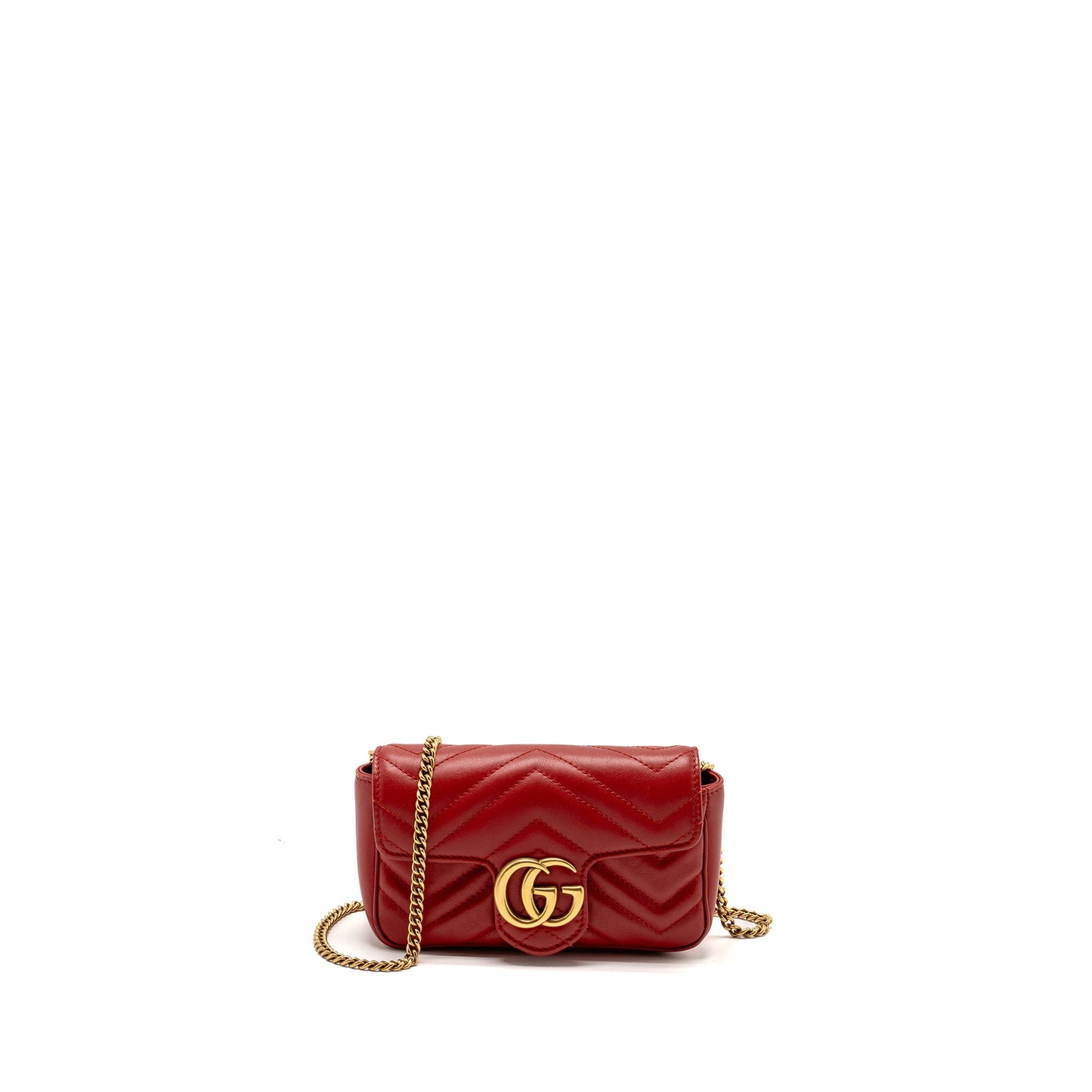 Gucci Super Mini GG Marmont Calfskin Red