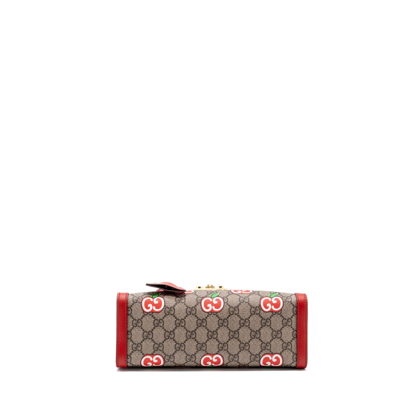 Gucci small Padlock shoulder bag GG supreme canvas red