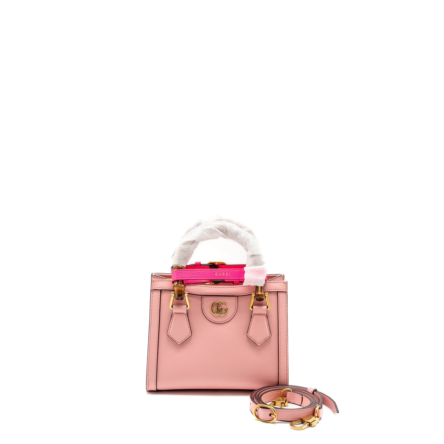 Gucci Mini Diana Bamboo Tote Bag Leather Pink