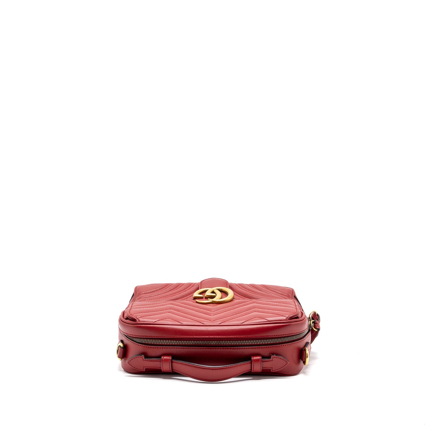 Gucci GG Marmont Matelasse Shoulder Bag Calfskin Red