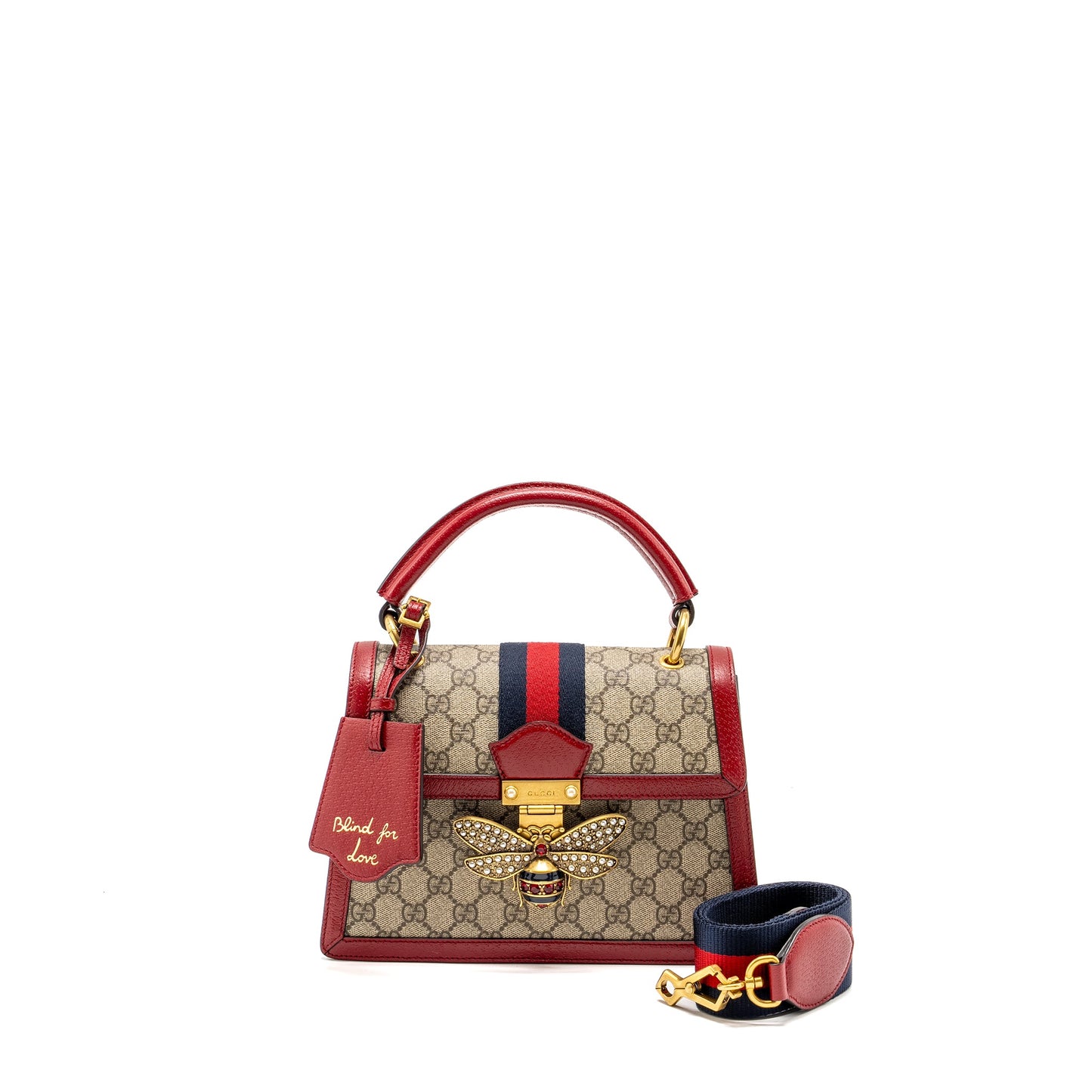 Gucci Queen Margaret Top Handle Bag GG Supreme Canvas Red/ Multicolour