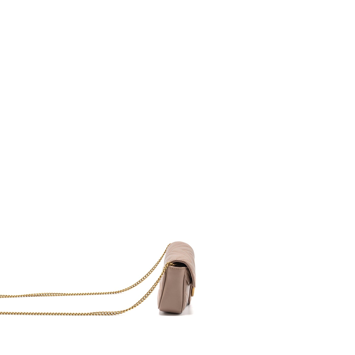 Gucci Super Mini GG Marmont Bag Calfskin Beige