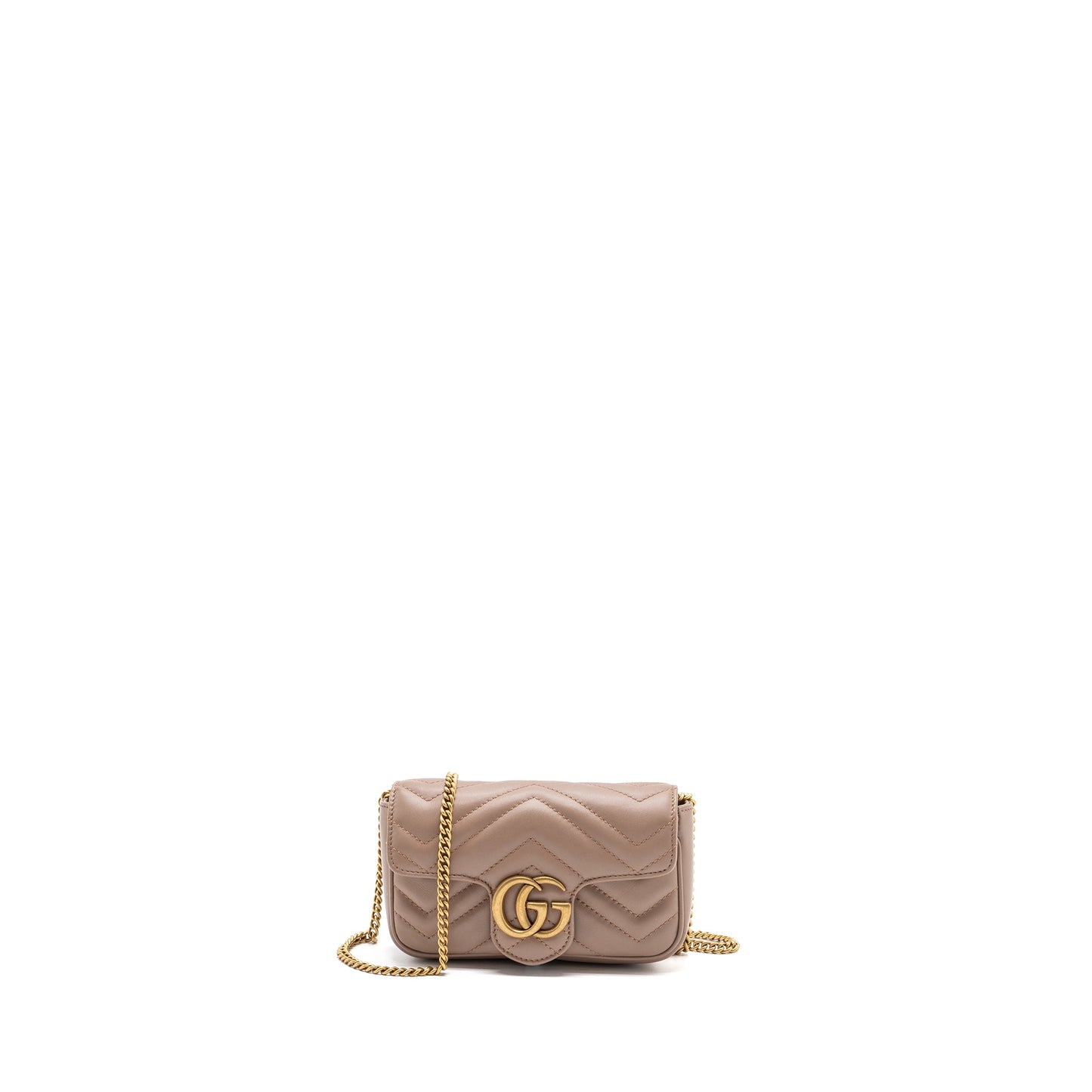Gucci Super Mini GG Marmont Bag Calfskin Beige