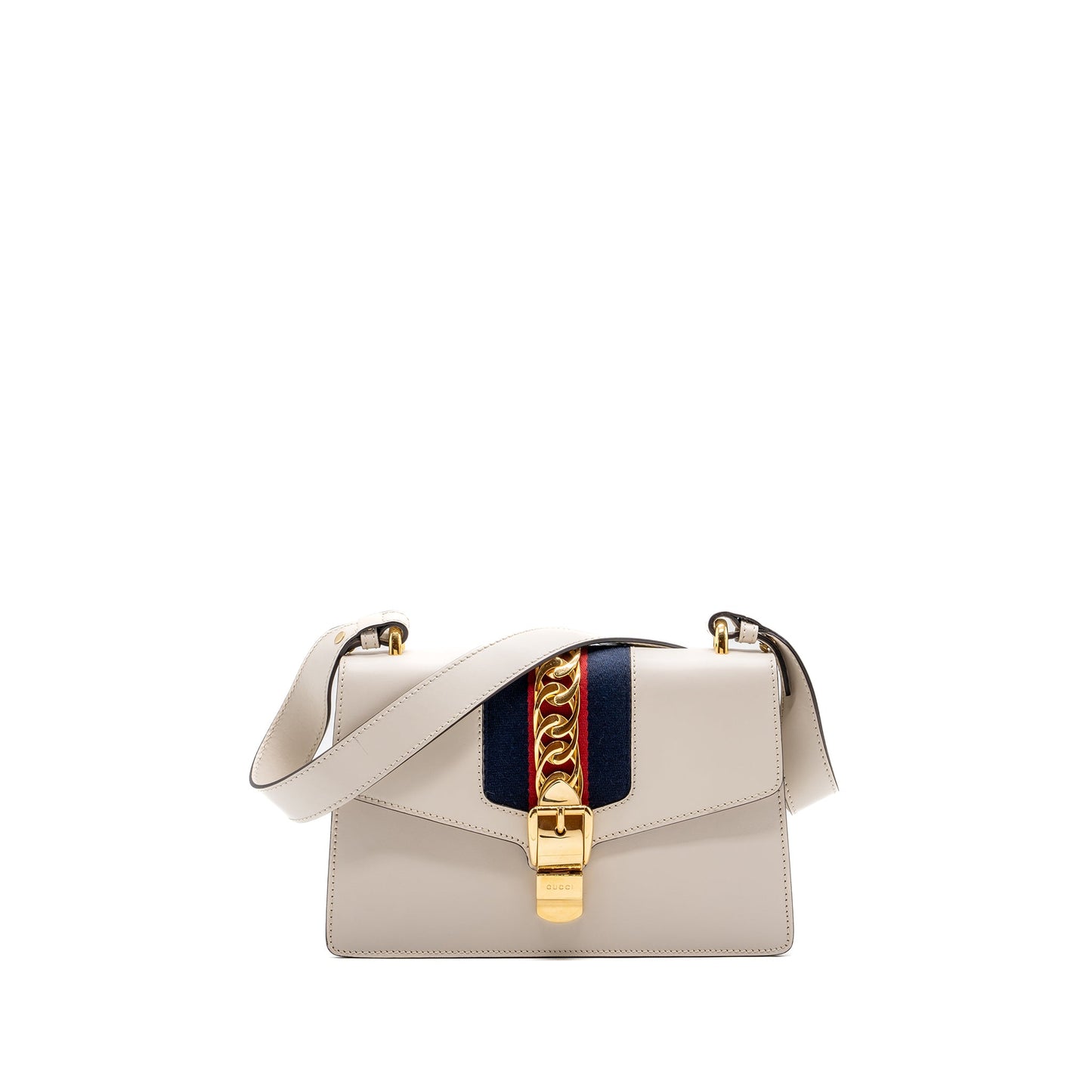 Gucci Sylvie Shoulder Bag Calfskin White