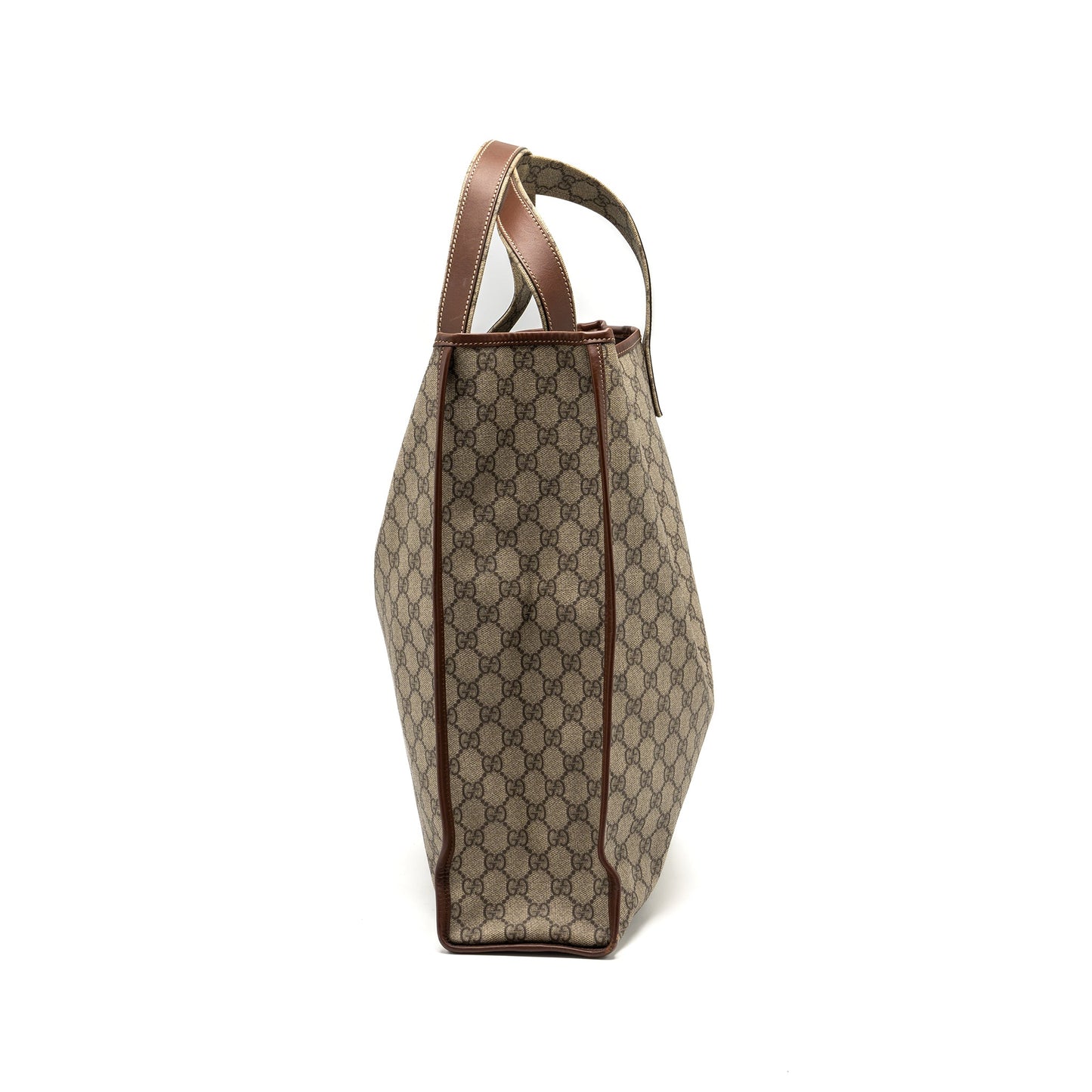 Gucci large shopping tote bag GG supreme canvas / brown