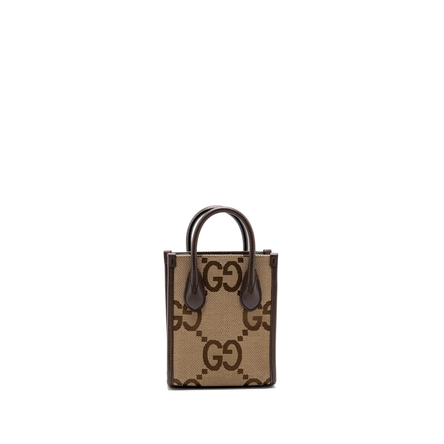 Gucci MINI JUMBO GG TOTE BAG CANVAS / LEATHER CAMEL / EBONY