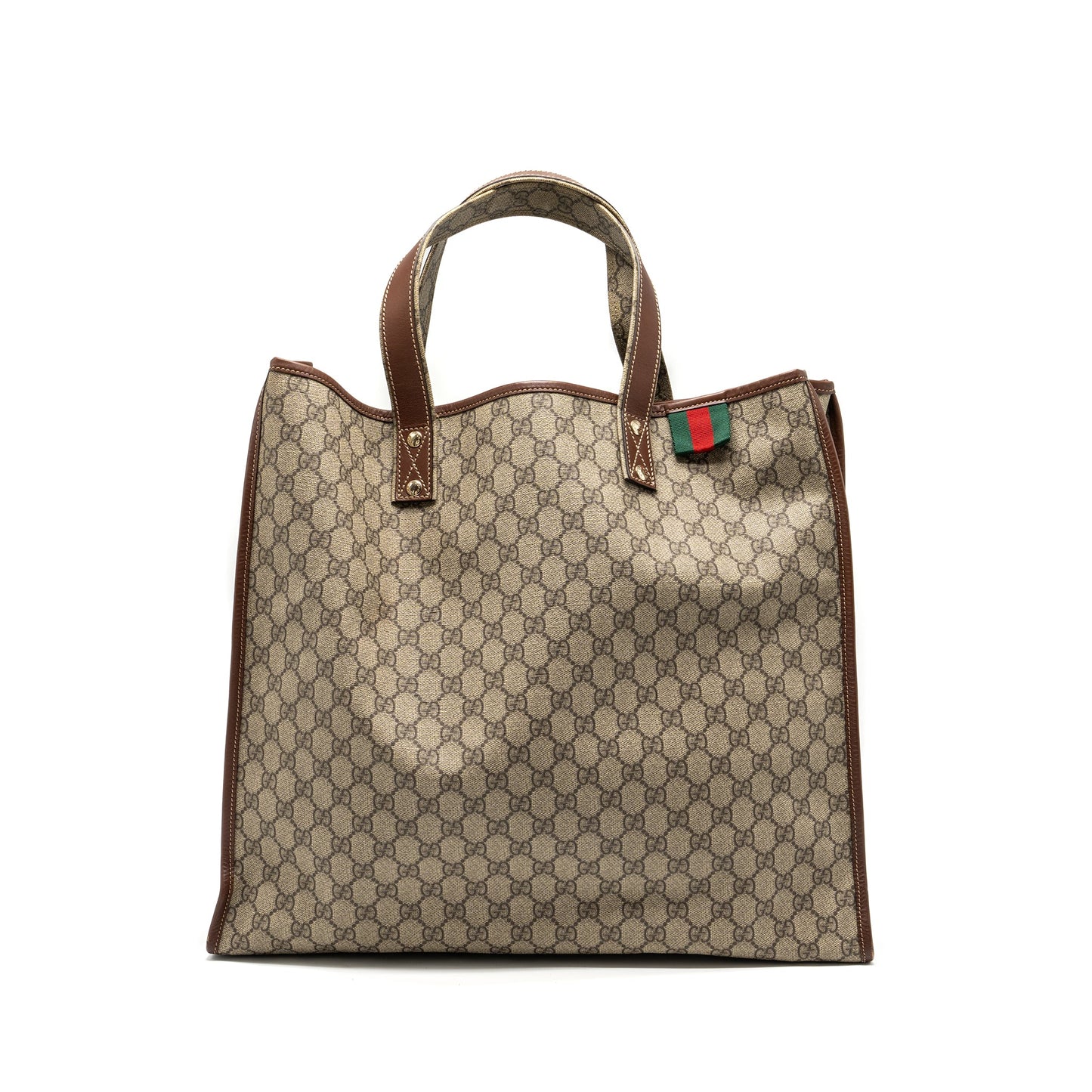 Gucci large shopping tote bag GG supreme canvas / brown