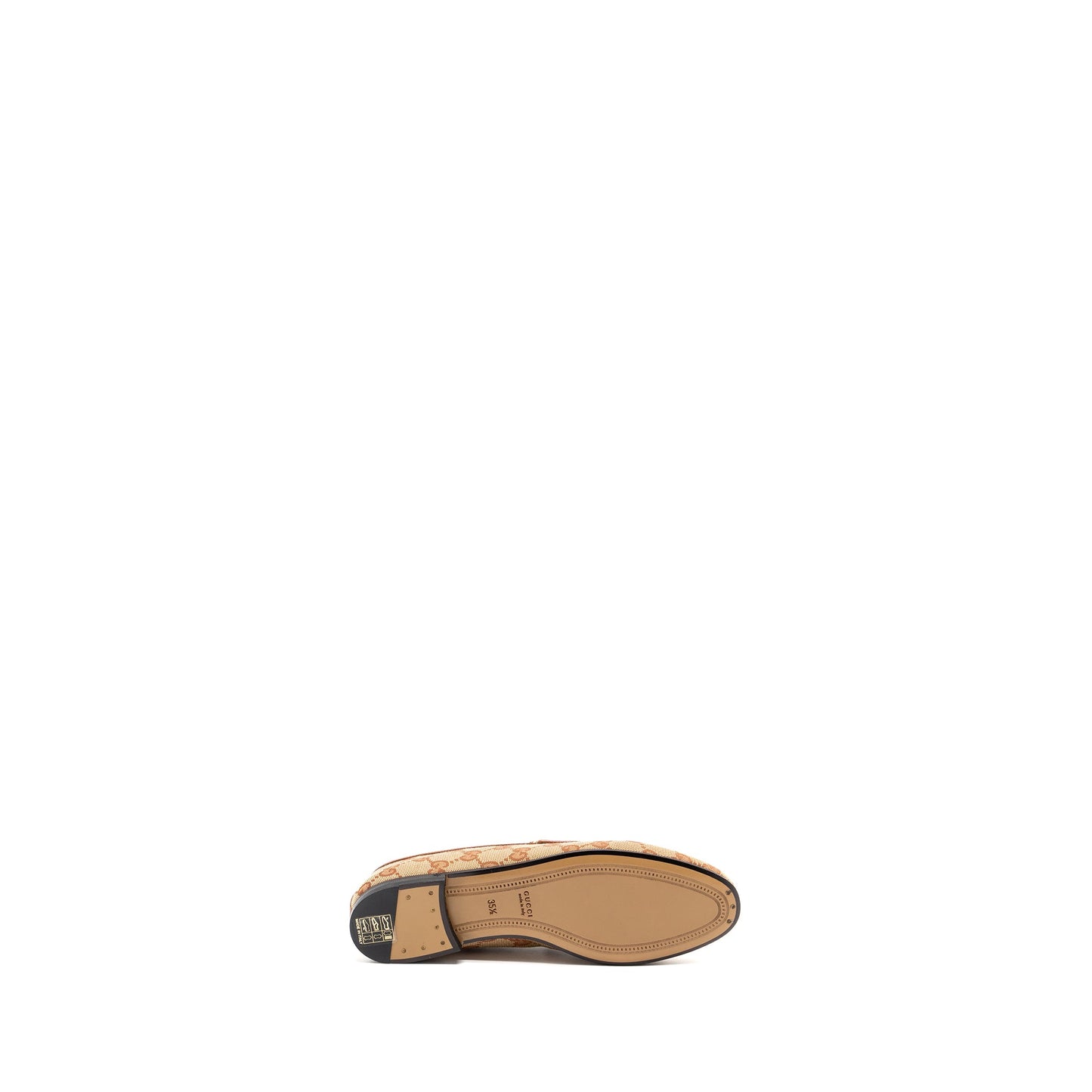 Gucci Size 35.5 Jordan Loafers canvas dark beige