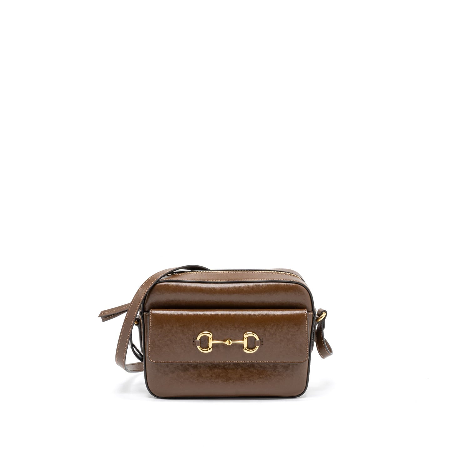 Gucci Horsebit Shoulder Bag Calfskin Brown