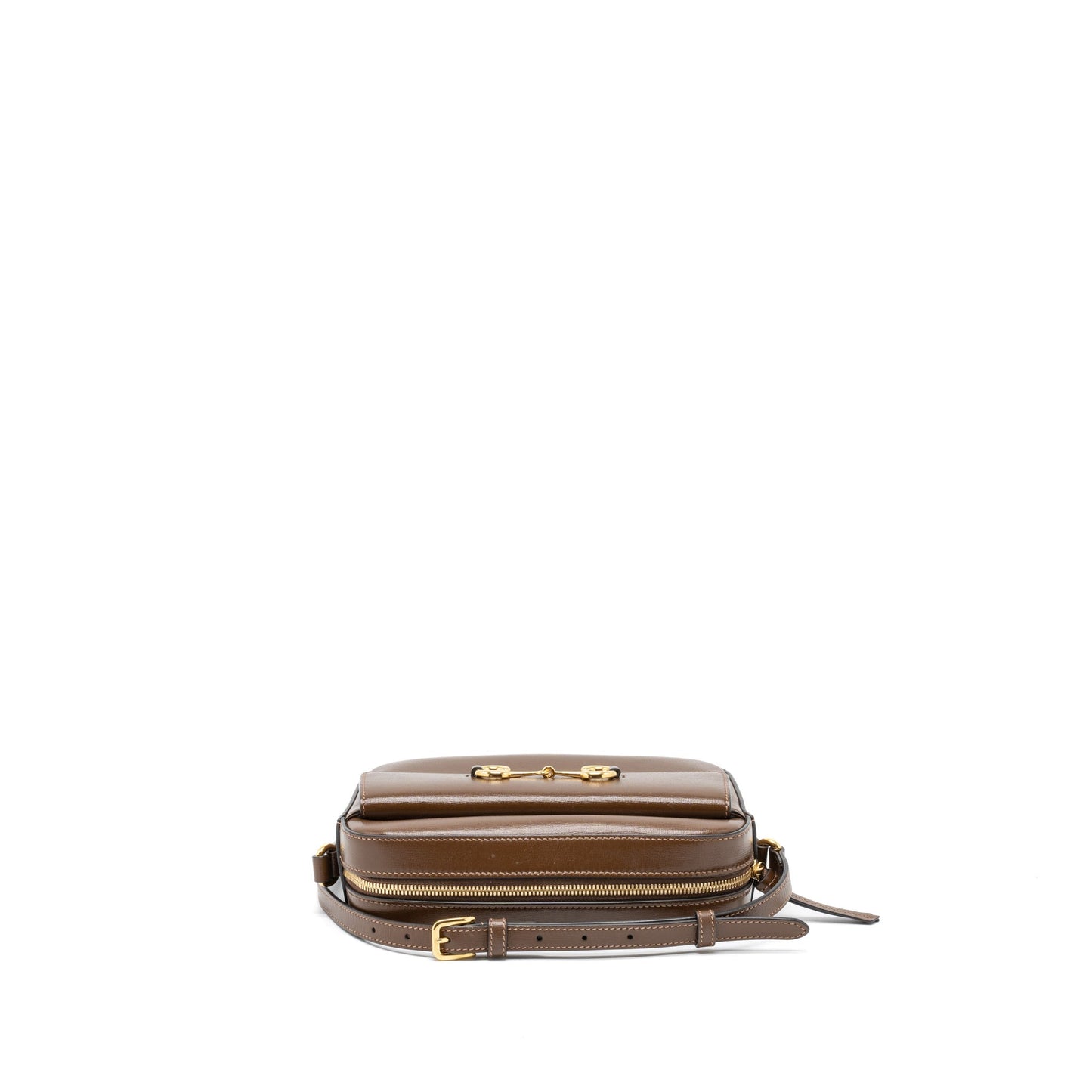 Gucci Horsebit Shoulder Bag Calfskin Brown