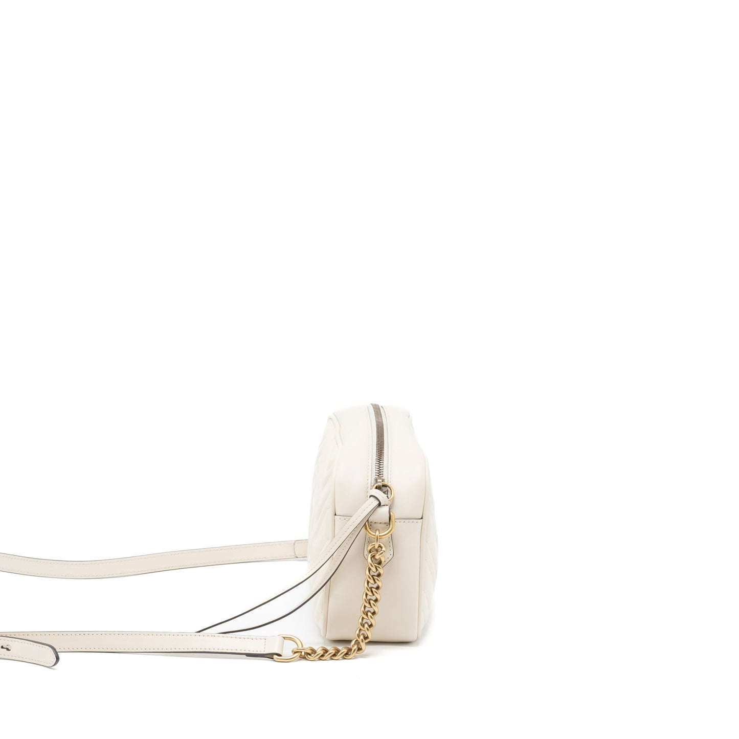 Gucci GG Marmont Camera Shoulder Bag Calfskin White
