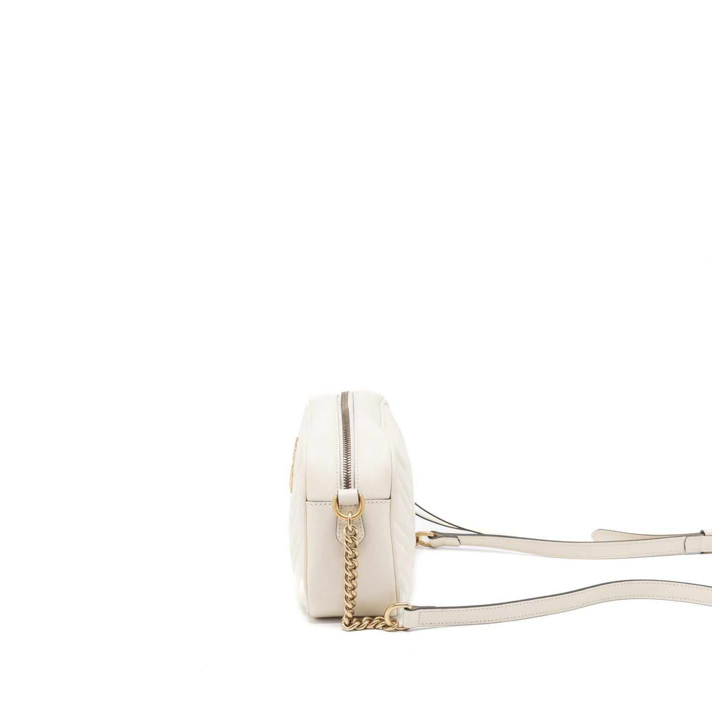 Gucci GG Marmont Camera Shoulder Bag Calfskin White