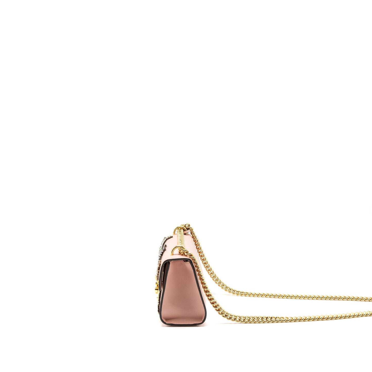 Gucci Padlock Chain Bag Crystal Star Limited Calfskin Pink
