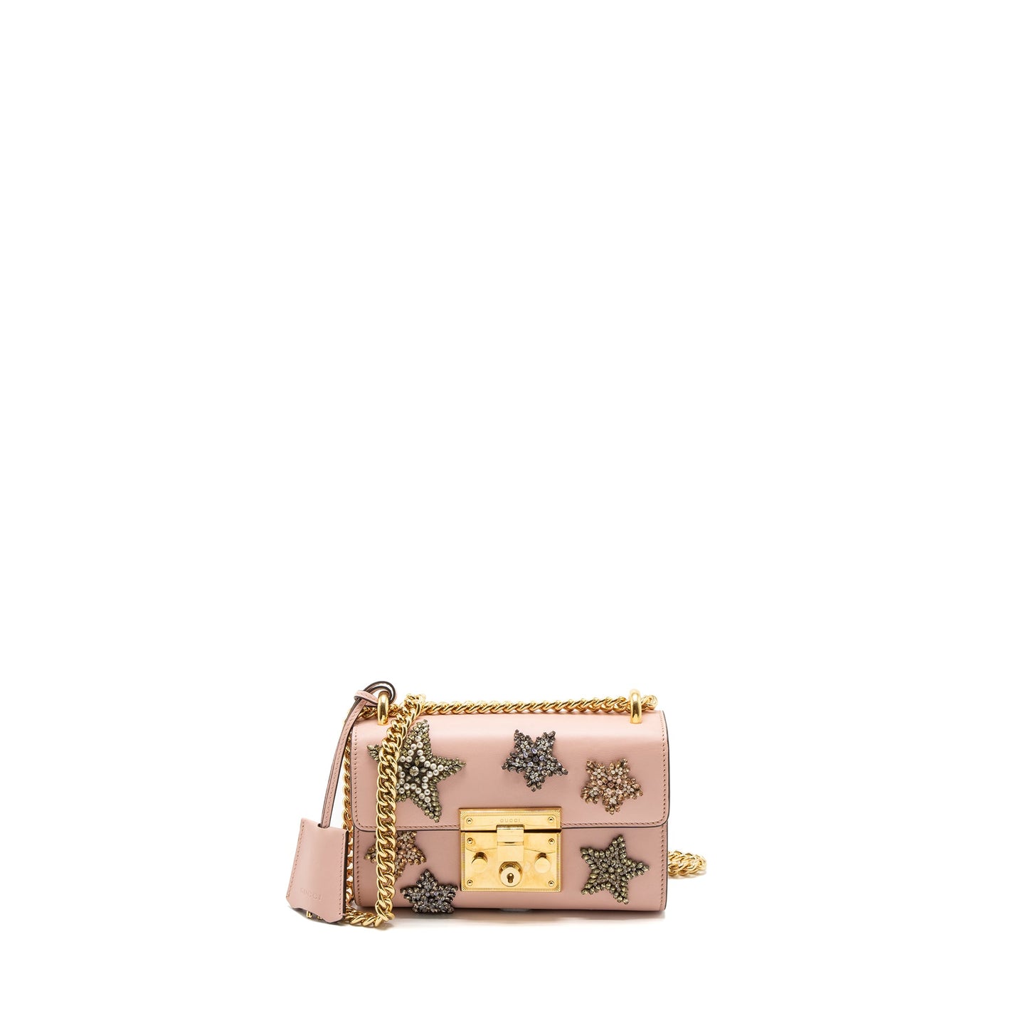 Gucci Padlock Chain Bag Crystal Star Limited Calfskin Pink