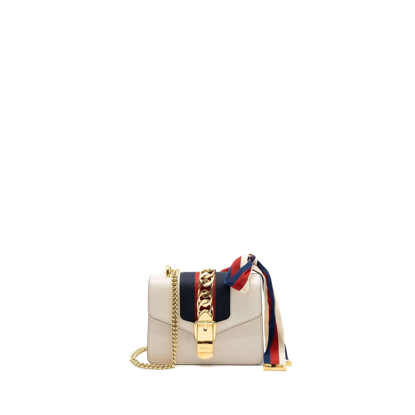 Gucci Mini Sylvie Chain Bag Calfskin White/Multicolour