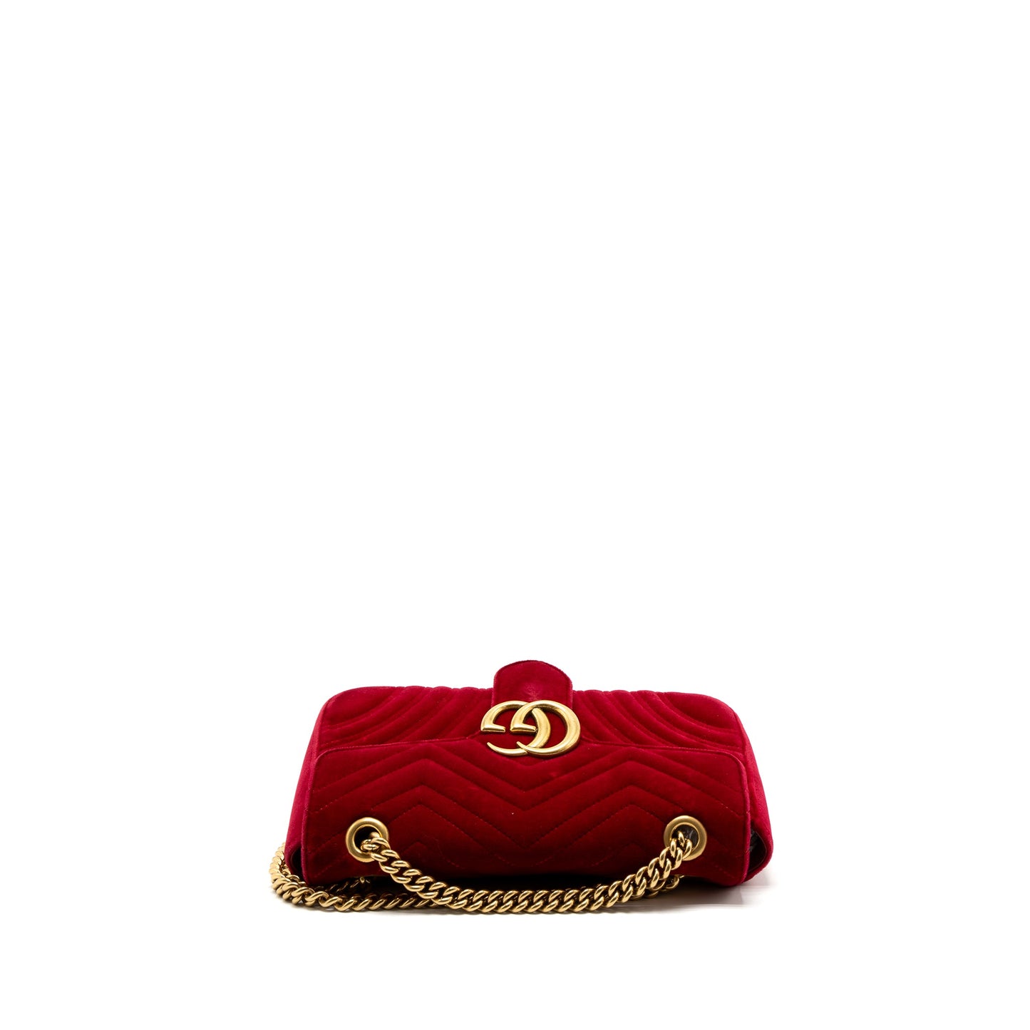 Gucci Small GG Marmont Bag Velvet Red Brushed