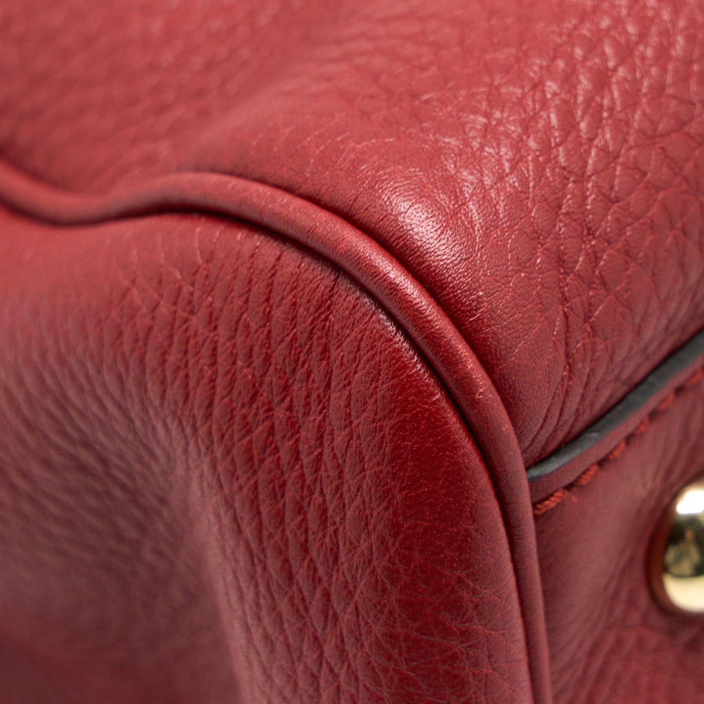 Gucci Crossbody Tote Bag Bamboo Handle Calfskin Red L