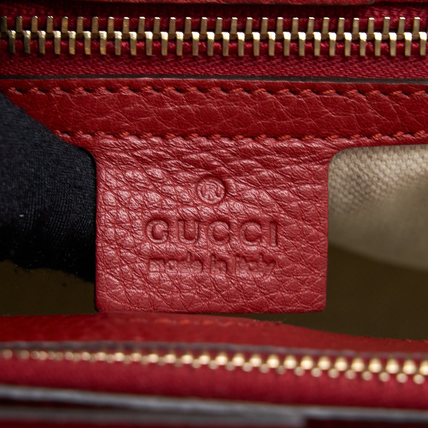 Gucci Crossbody Tote Bag Bamboo Handle Calfskin Red L