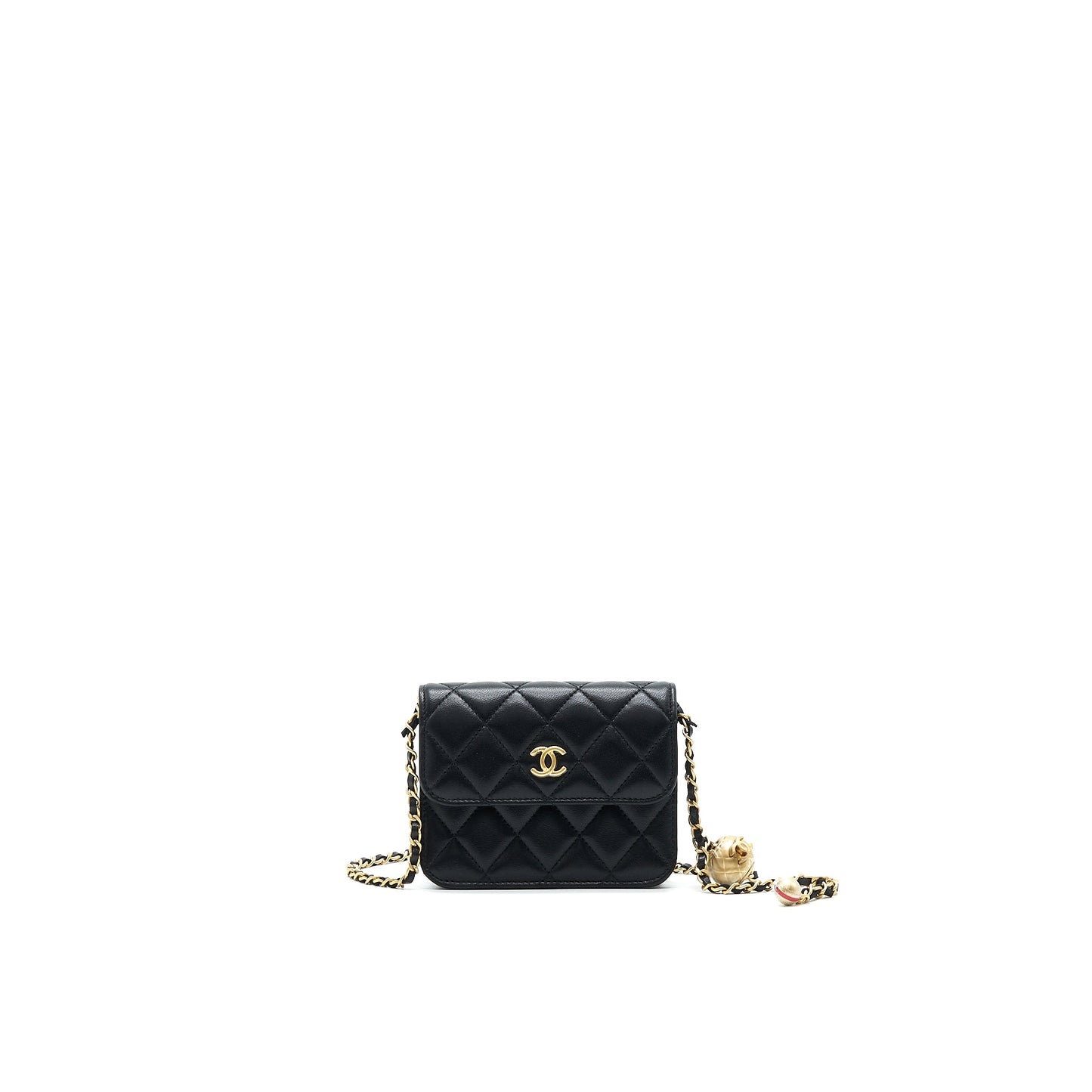 Chanel 2021 Pearl Crush Belt Bag Black with