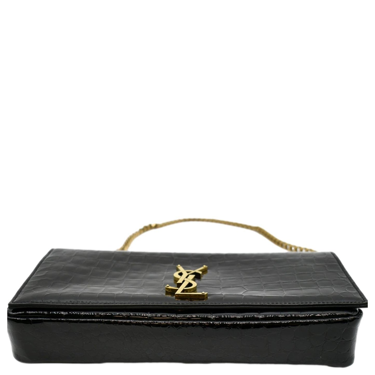 YVES SAINT LAURENT Kate 99 Embossed Alligator Leather Chain Shoulder Bag Black