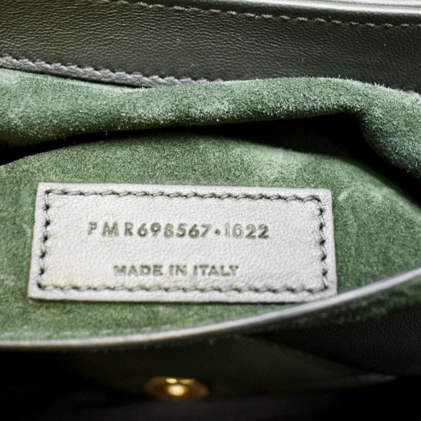 YVES SAINT LAURENT LE 57 Quilted Lambskin Leather Hobo Bag Green