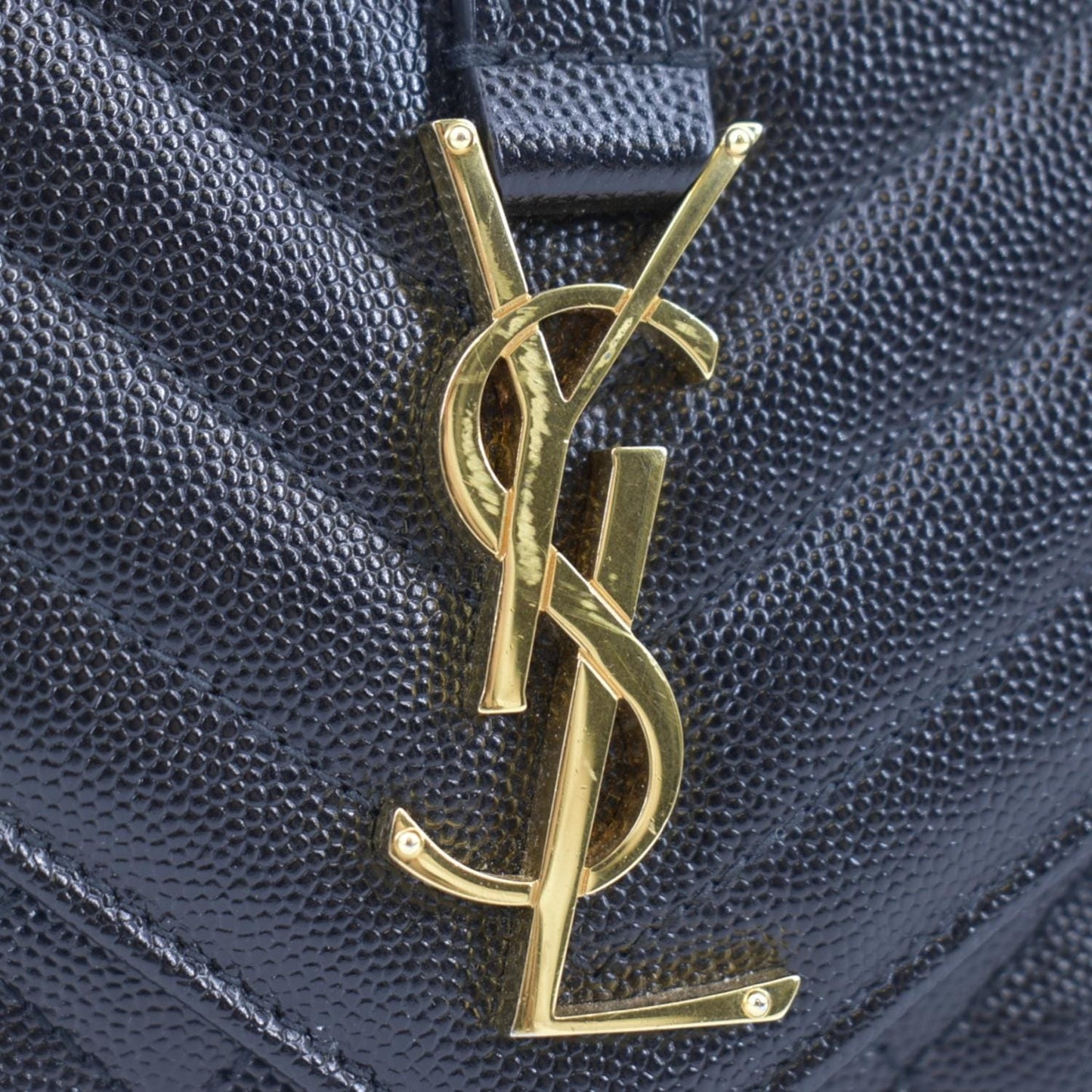 YVES SAINT LAURENT Envelope Flap Matelasse Leather Crossbody Bag Black