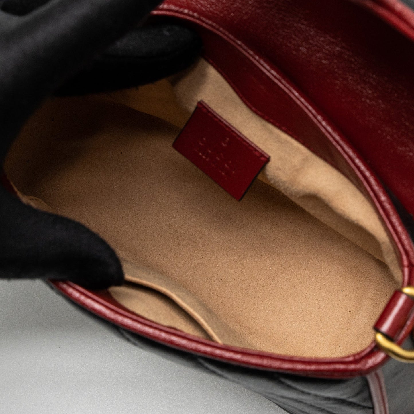 Gucci GG Marmont Mini Top Handle Bag Calfskin Black/Red