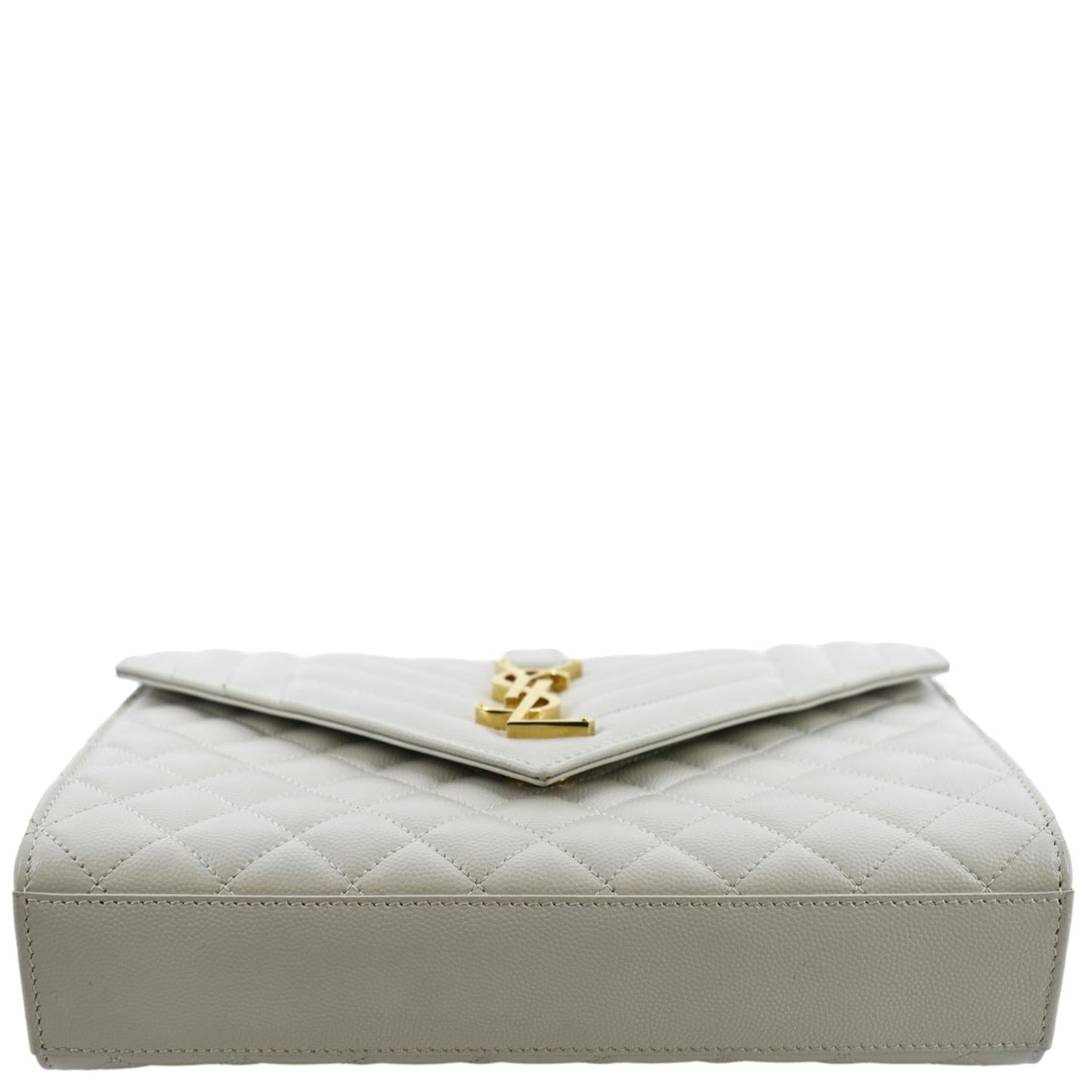 YVES SAINT LAURENT Envelope Medium Matelasse Leather Crossbody Bag White